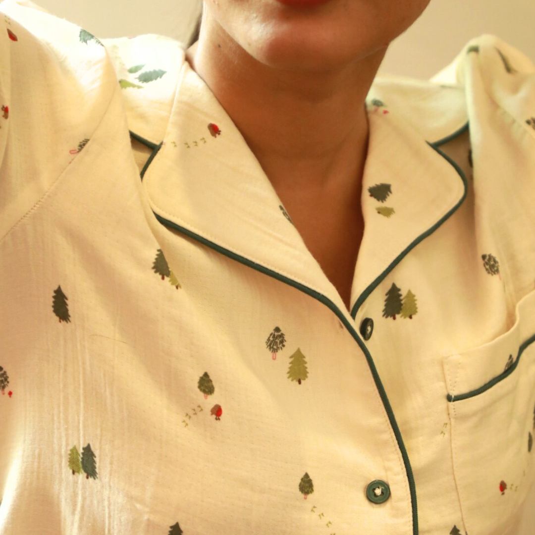 Evergreen Off-white Muslin-Pyjamas