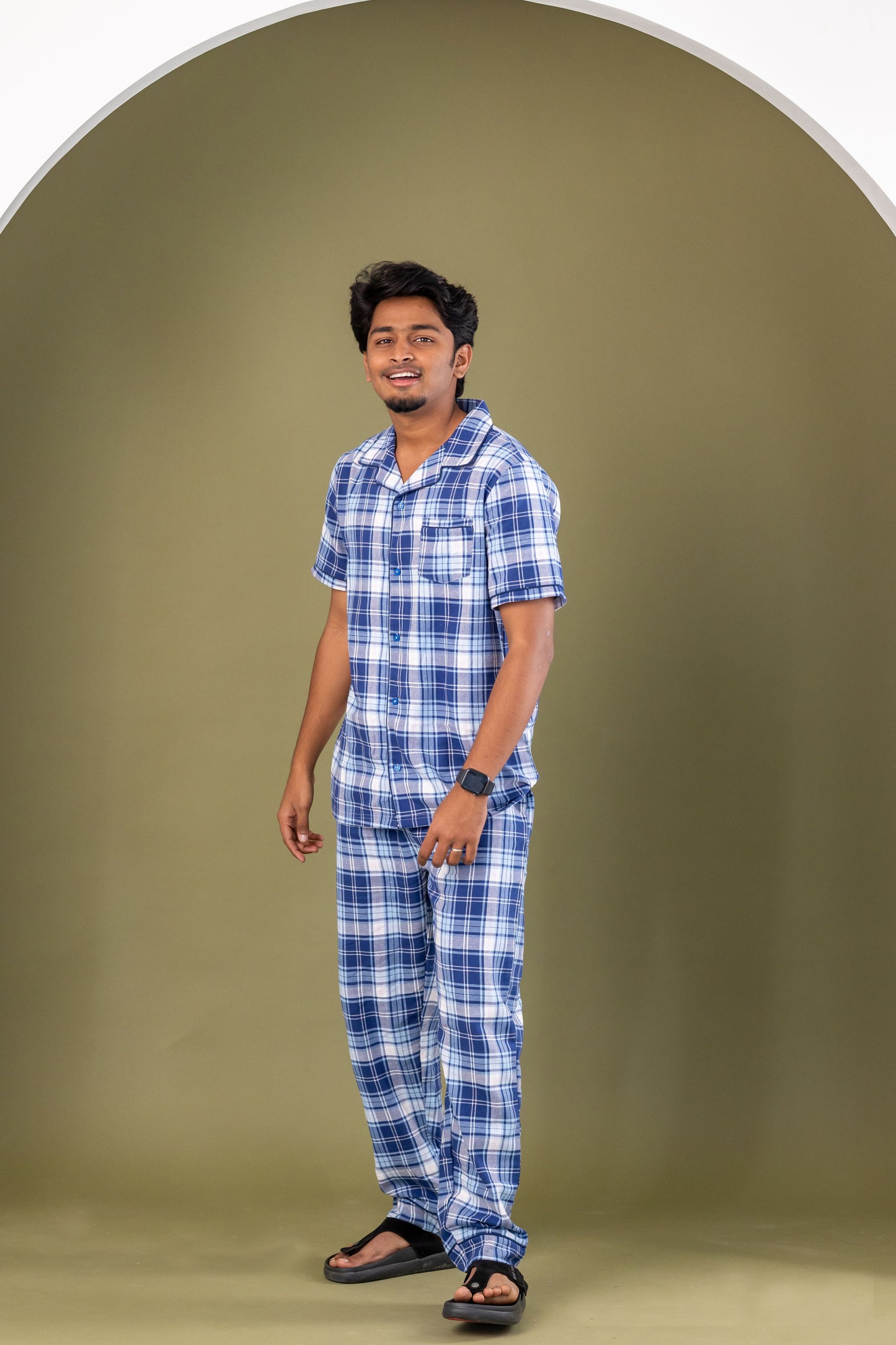 Blue Plaid Men’s Pyjamas