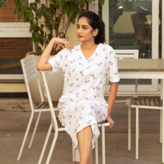Blue Bloom Drift Maxi Sleep Tee