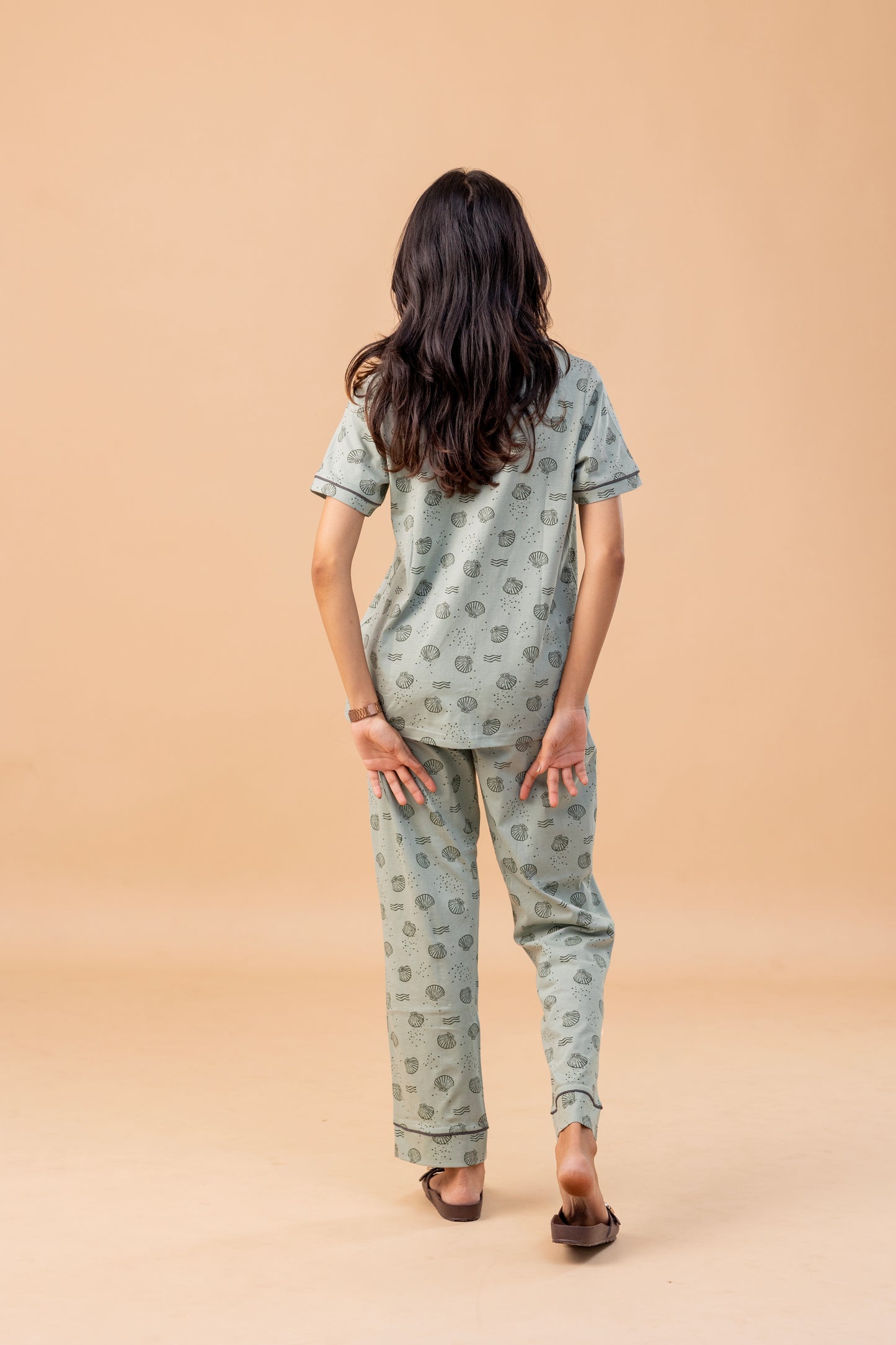 SAGE SHELL COTTON PYJAMAS