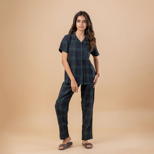GREEN TARTAN WOMEN'S PYJAMAS