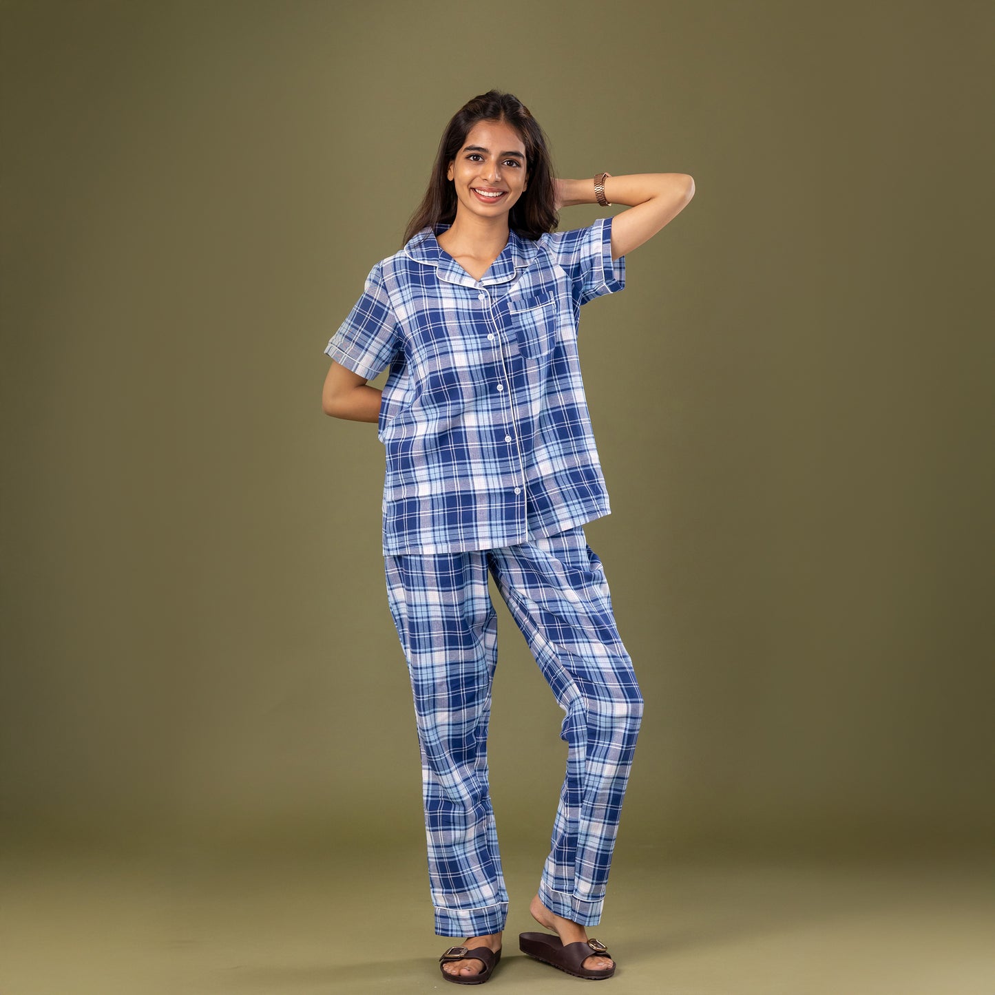 Blue Plaid Women’s Pyjamas