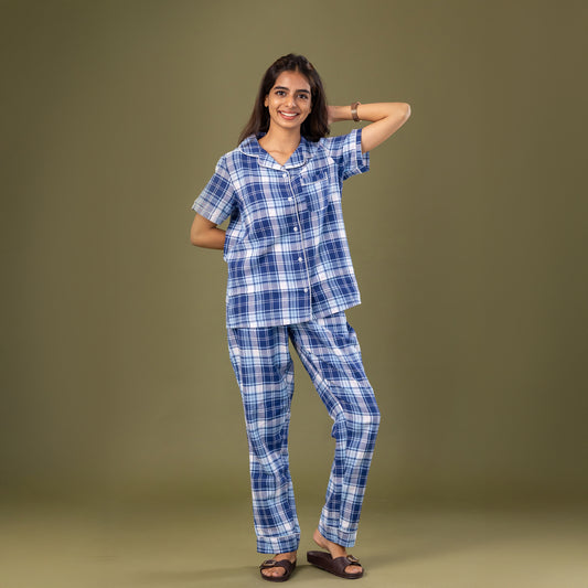 Blue Plaid Women’s Pyjamas