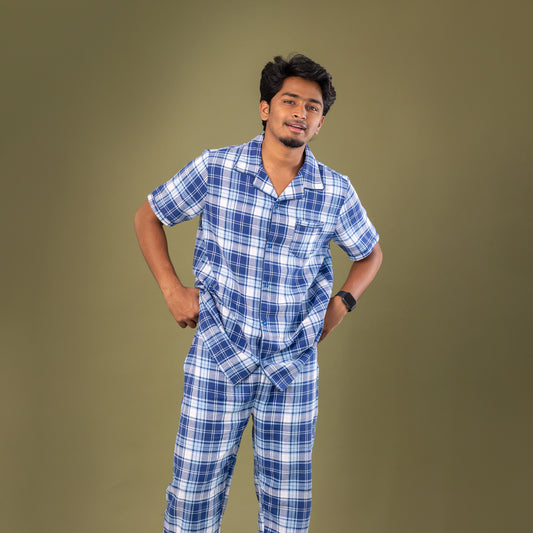 Blue Plaid Men’s Pyjamas