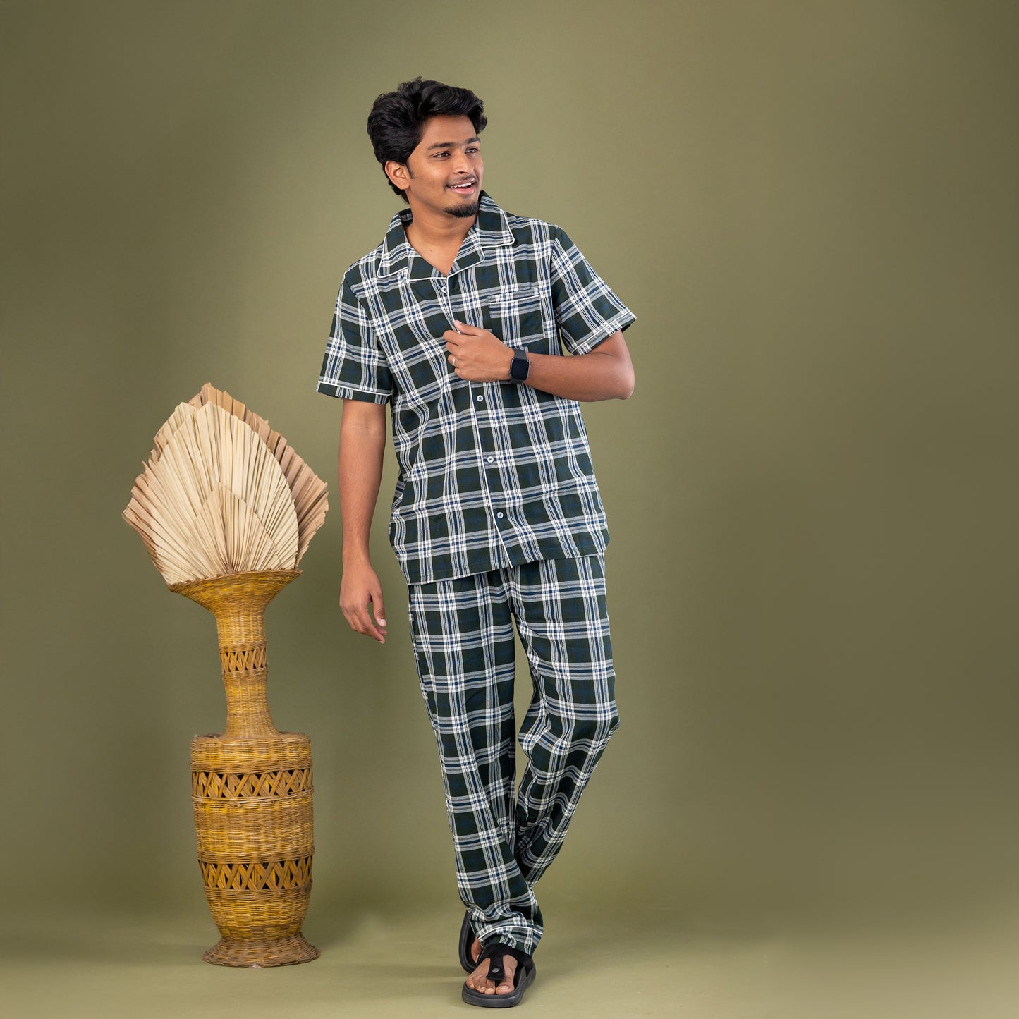 Olive Plaid Men’s Pyjamas