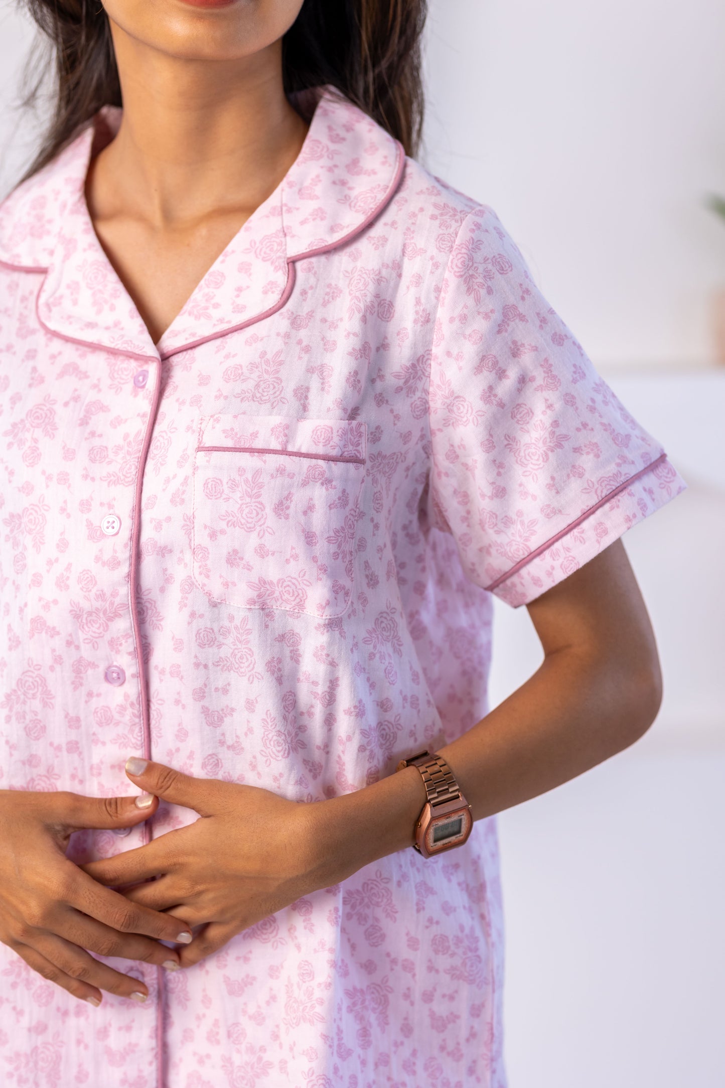 PINK BLOOM MUSLIN PYJAMAS