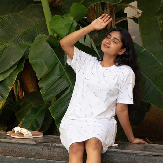 Saffron Bloom Midi Sleep Tee