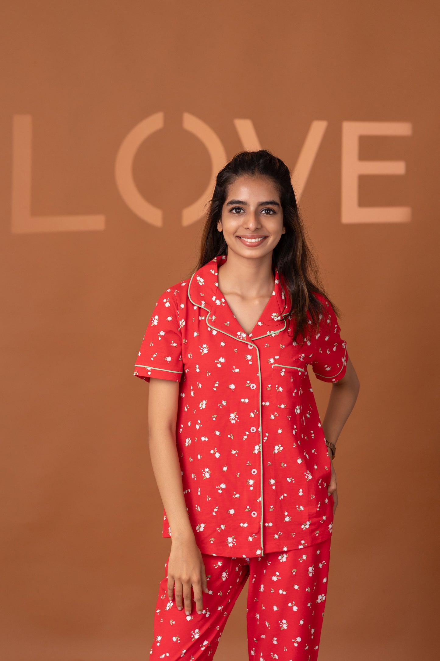 Cherry Blossom Viscose Pyjamas
