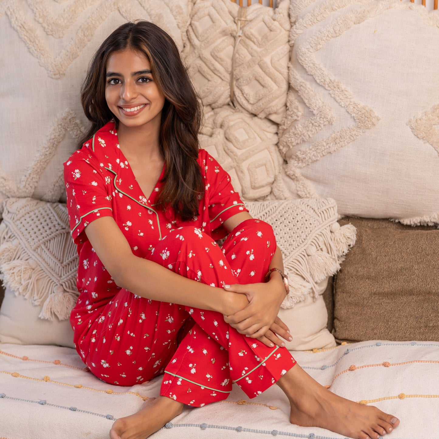 CHERRY BLOSSOM VISCOSE PYJAMAS