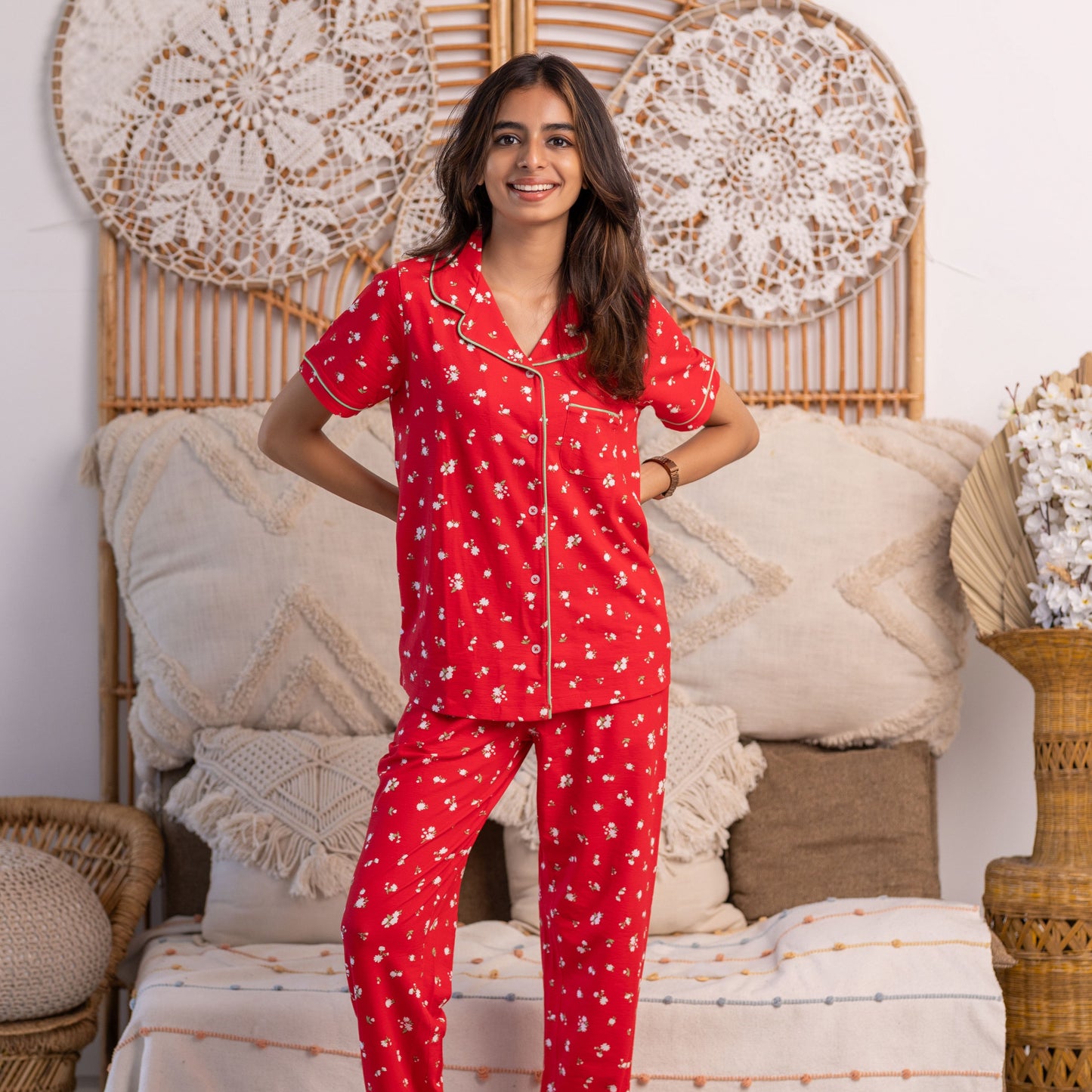 Cherry Blossom Viscose Pyjamas