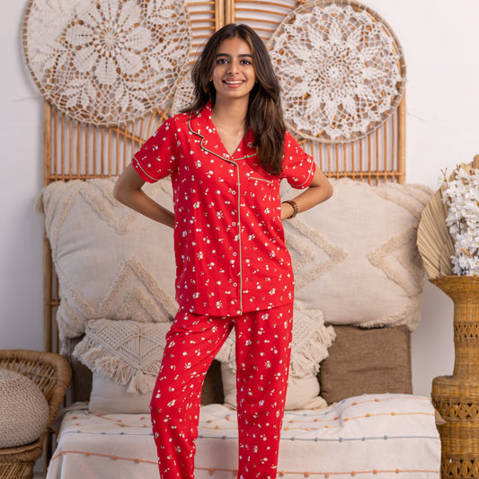Cherry Blossom Viscose Pyjamas