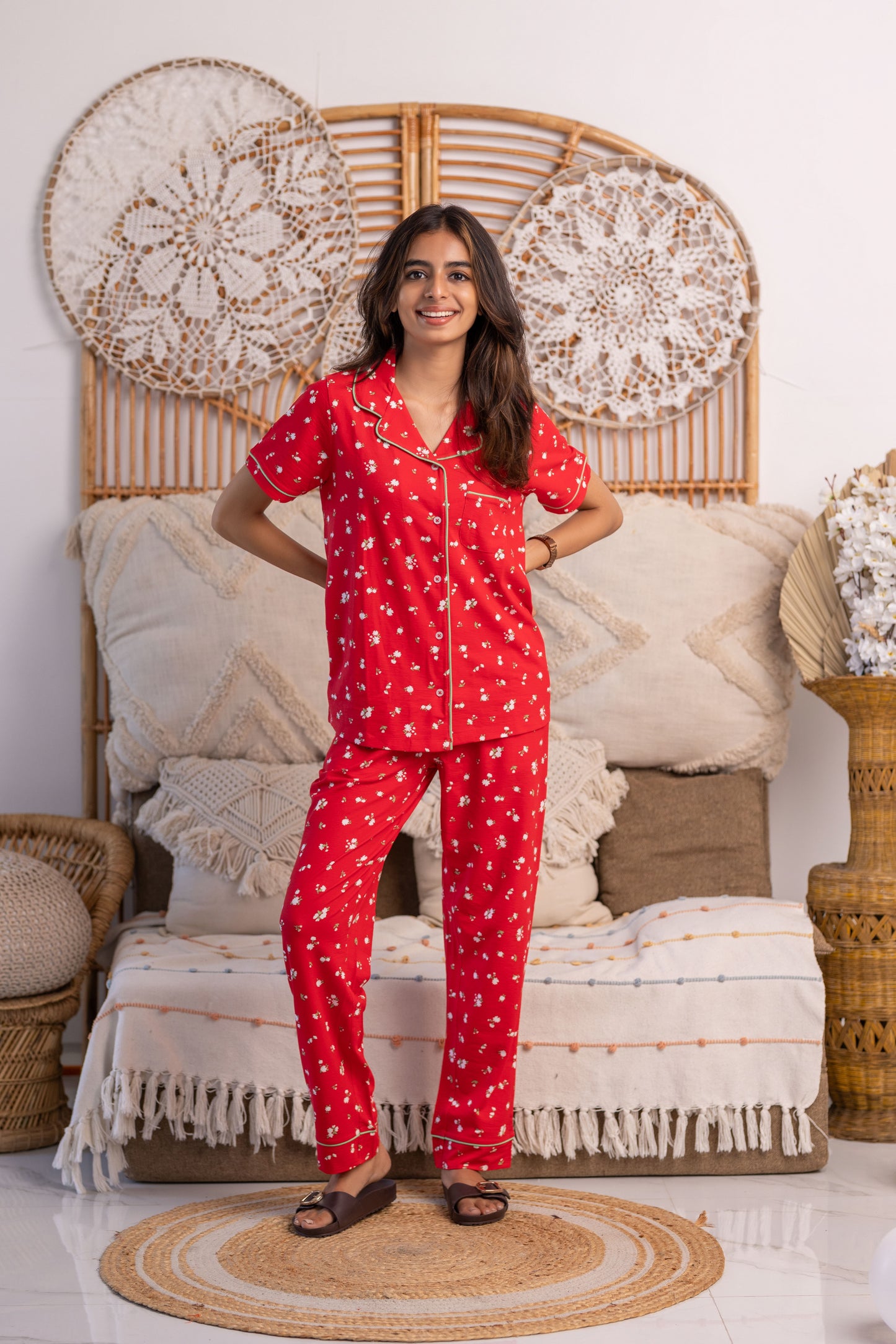 CHERRY BLOSSOM VISCOSE PYJAMAS