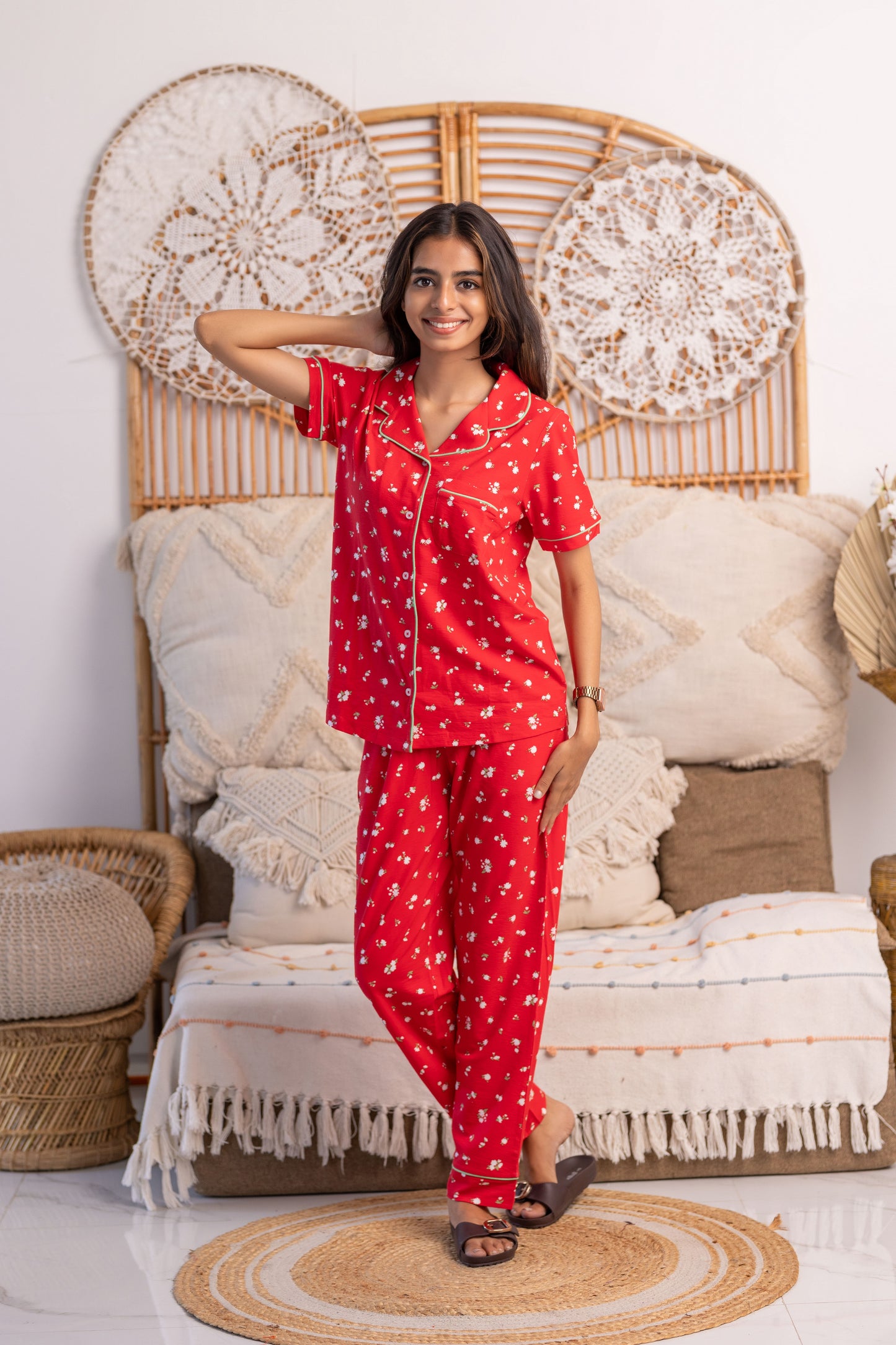 Cherry Blossom Viscose Pyjamas