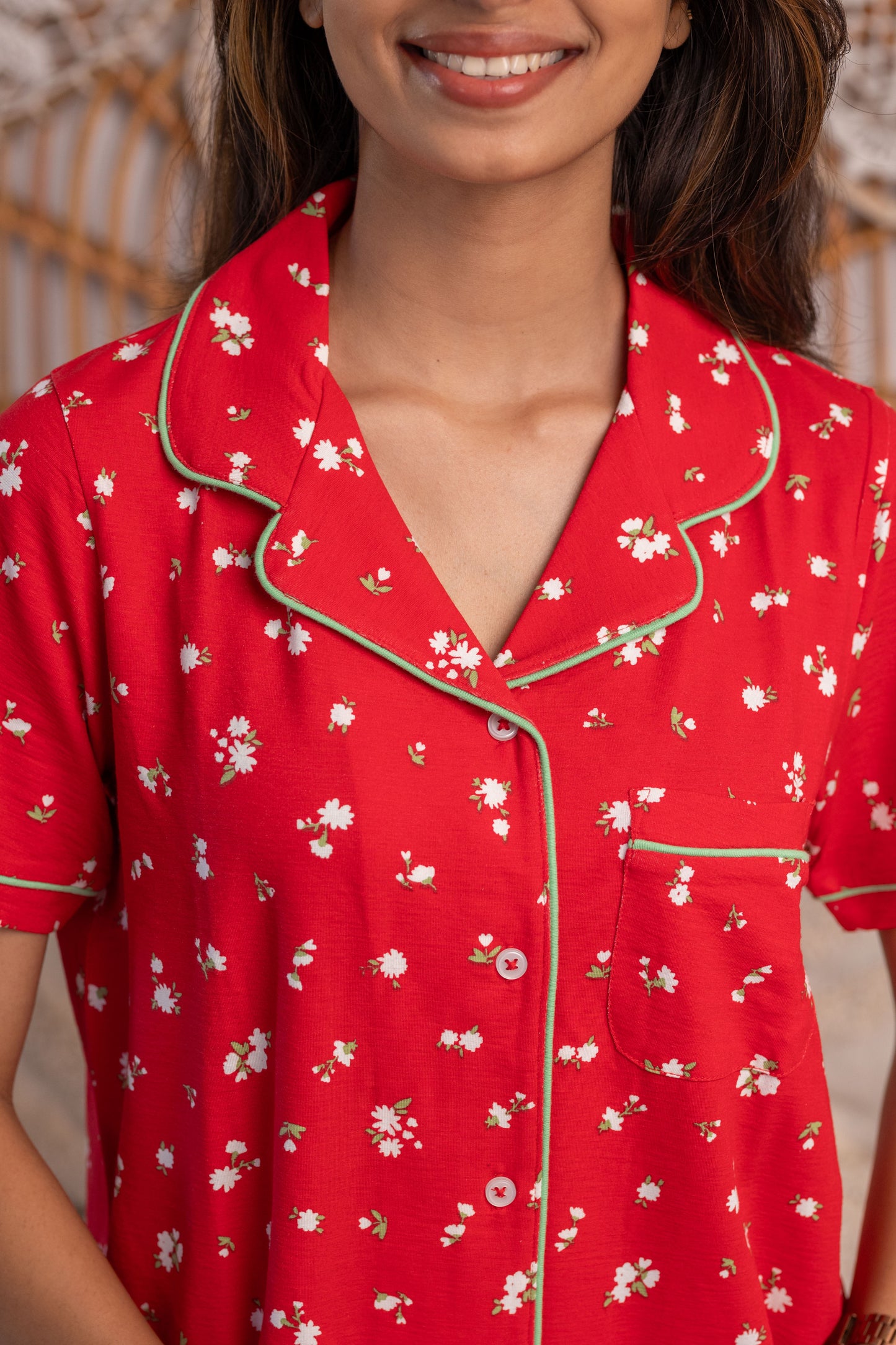 Cherry Blossom Viscose Pyjamas