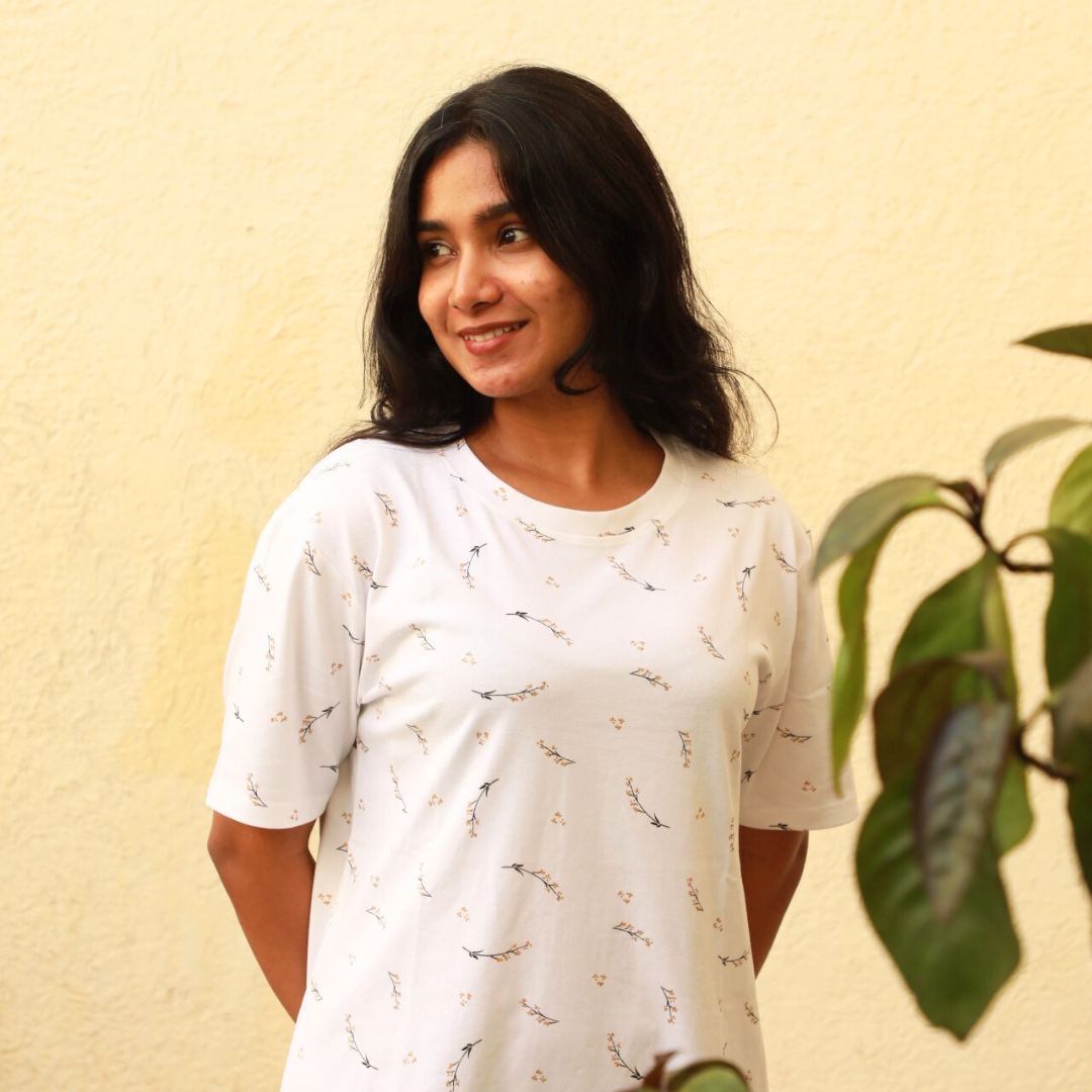 Saffron Bloom Midi Sleep Tee