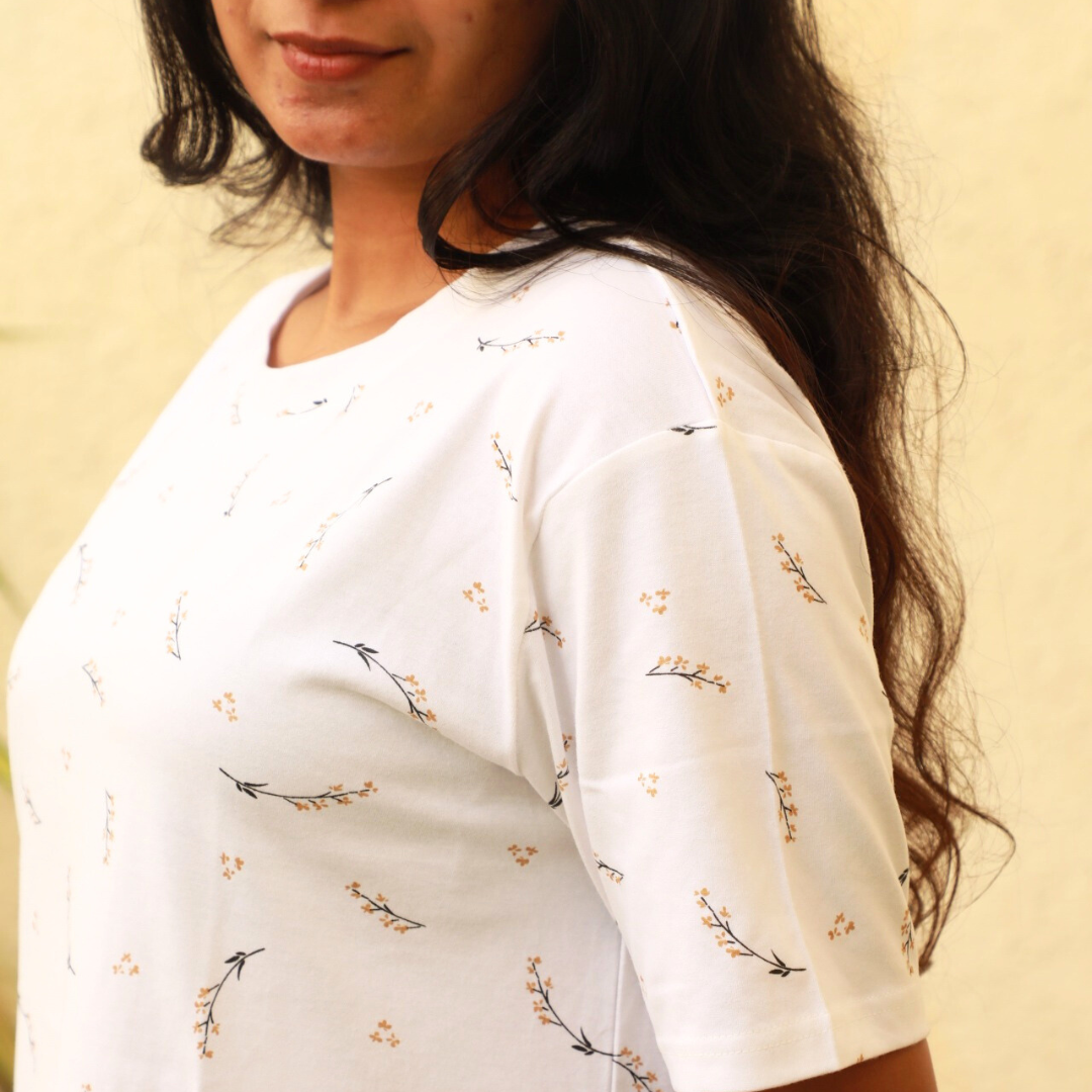 Saffron Bloom Midi Sleep Tee