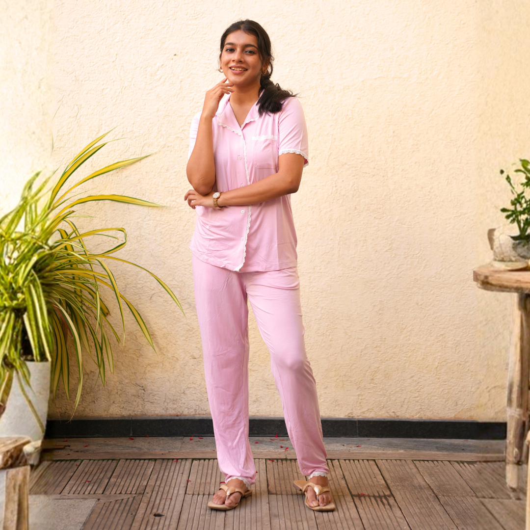 CANDY PINK BAMBOO PYJAMA SET
