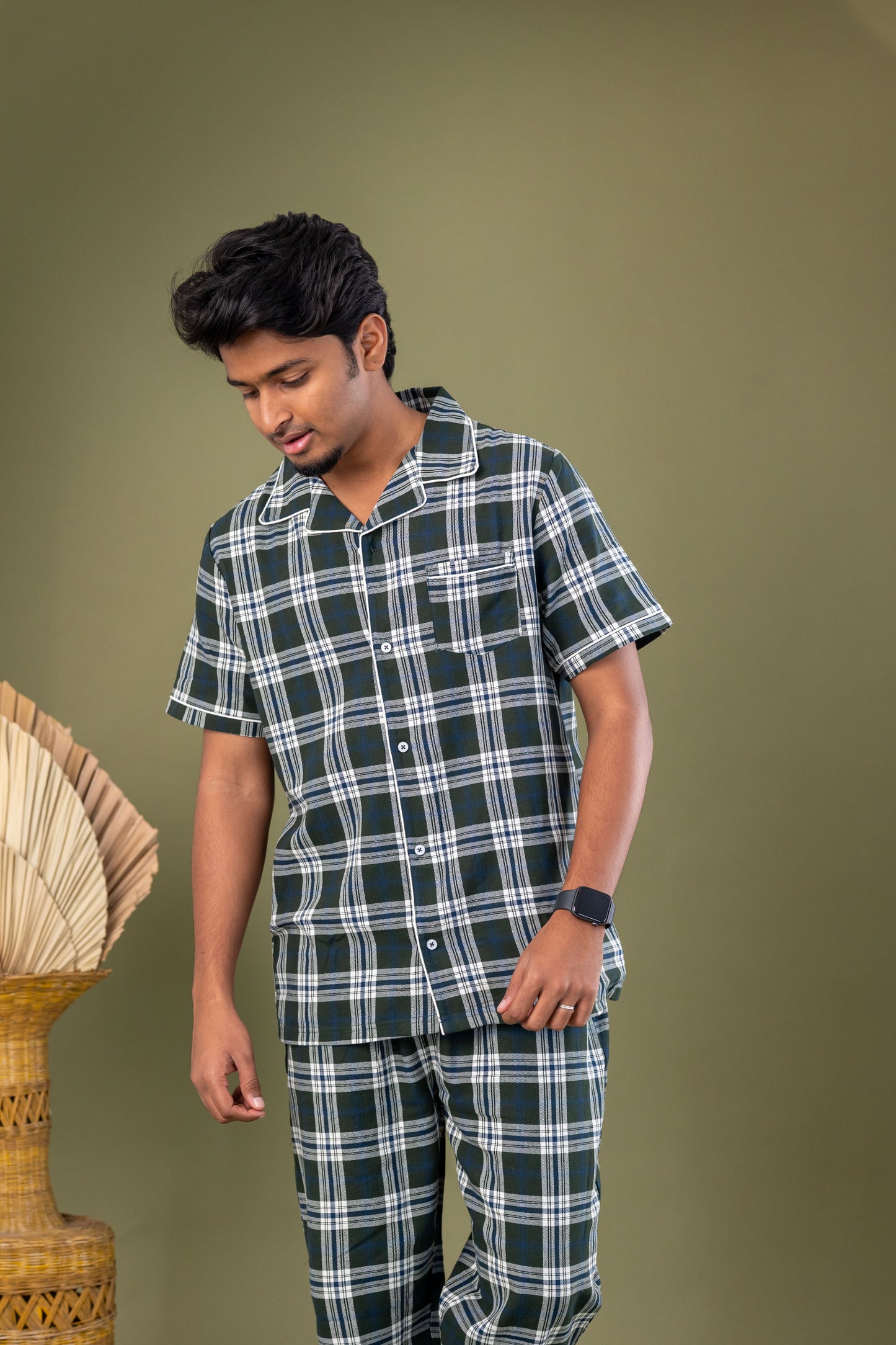 Olive Plaid Men’s Pyjamas