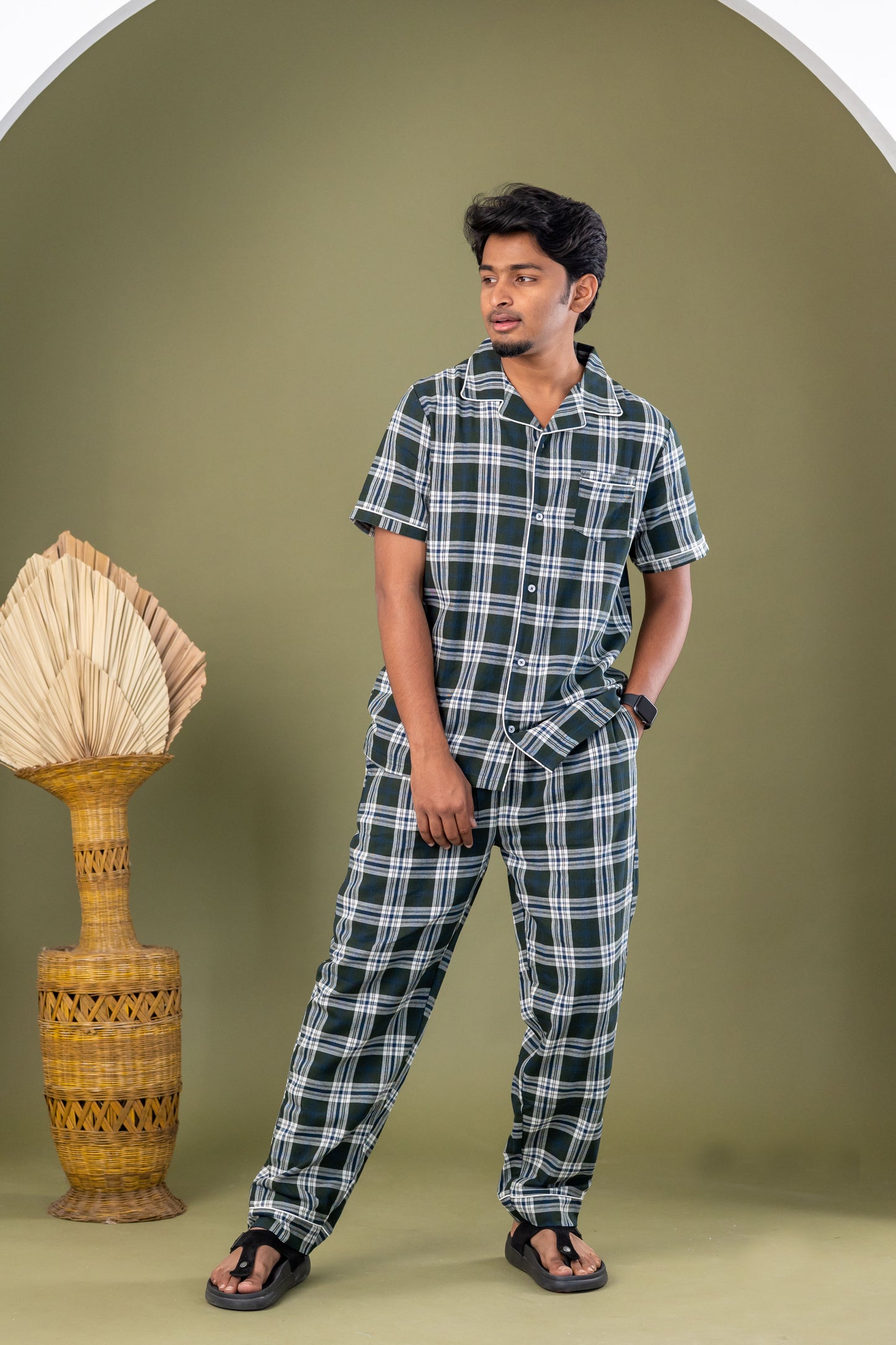Olive Plaid Men’s Pyjamas