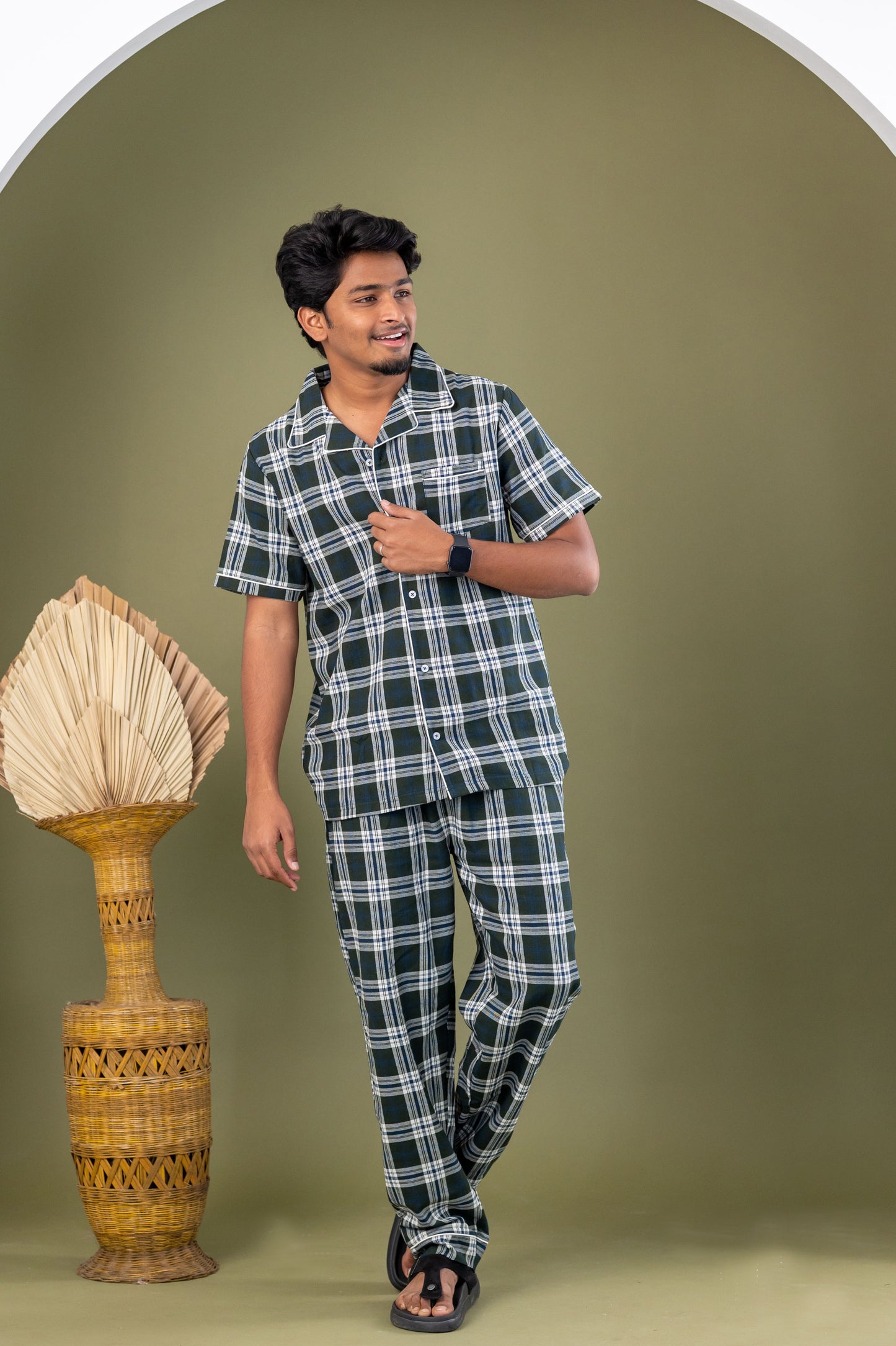 Olive Plaid Men’s Pyjamas