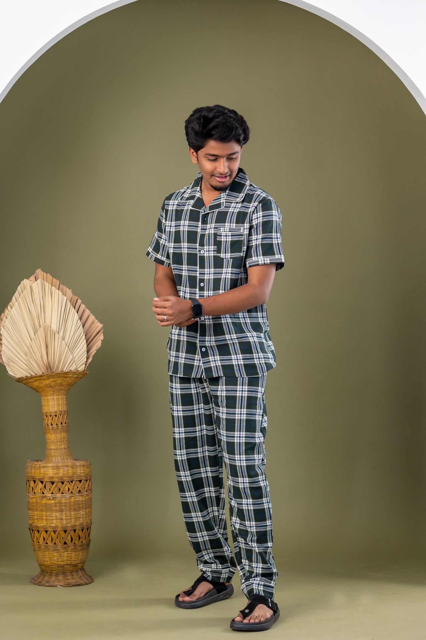 Olive Plaid Men’s Pyjamas