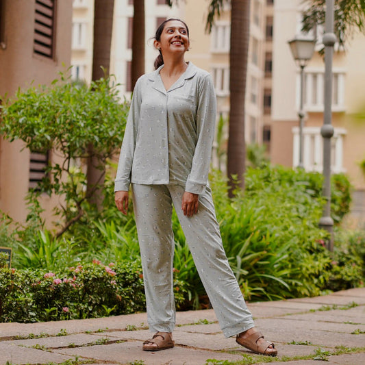 Sage Green Floral Pyjamas