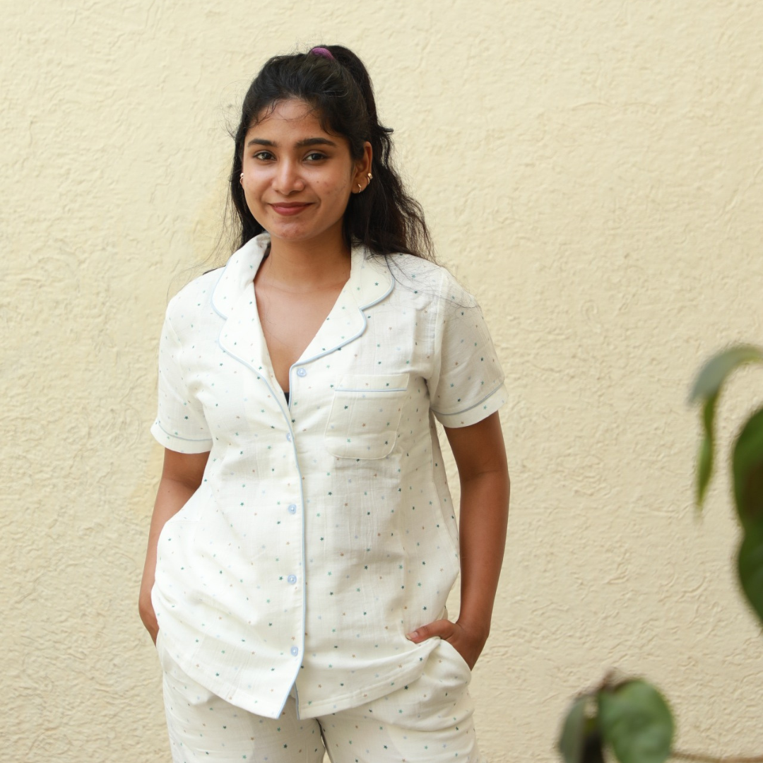Starlight White Muslin-Pyjamas