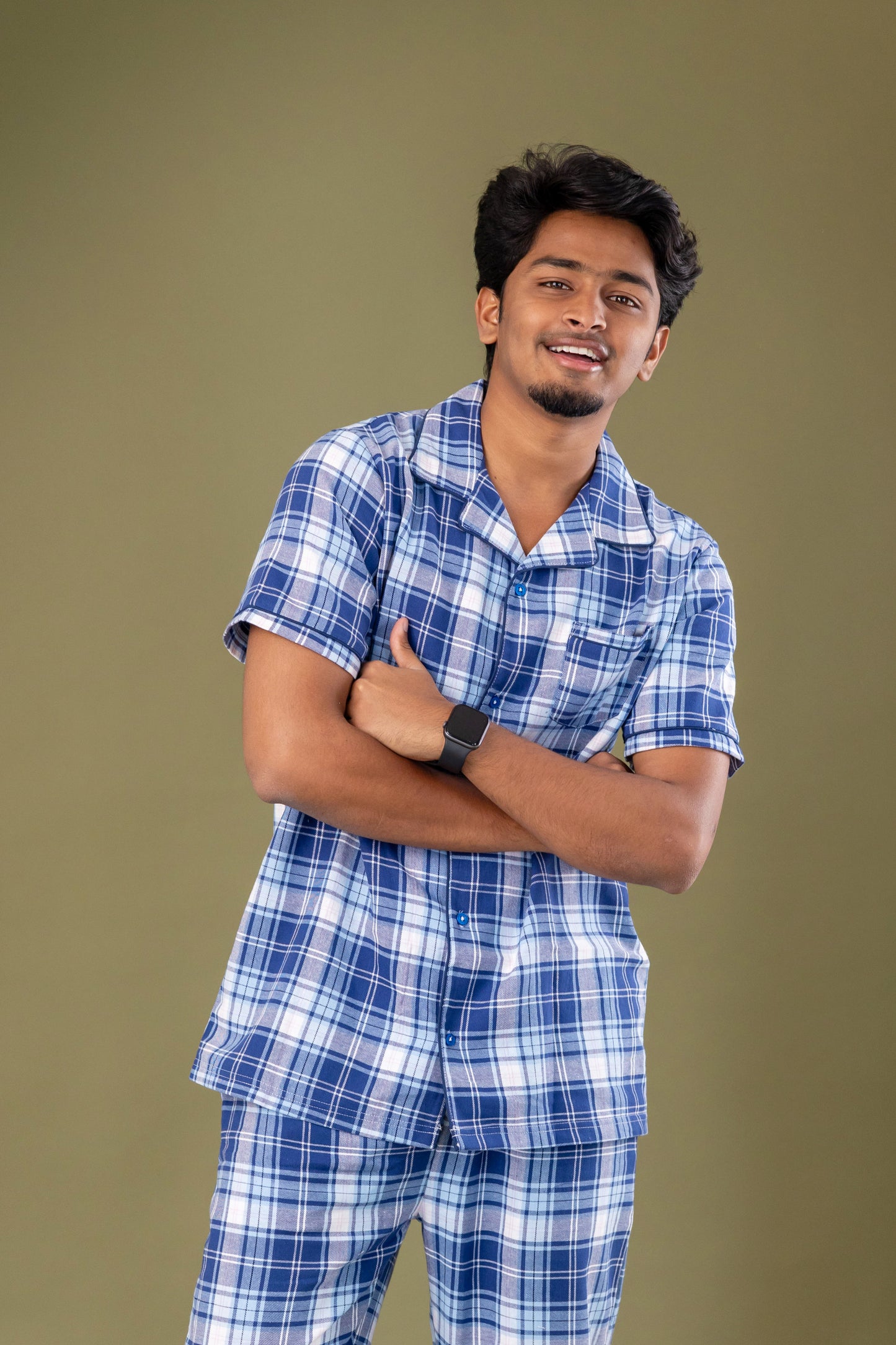 Blue Plaid Men’s Pyjamas