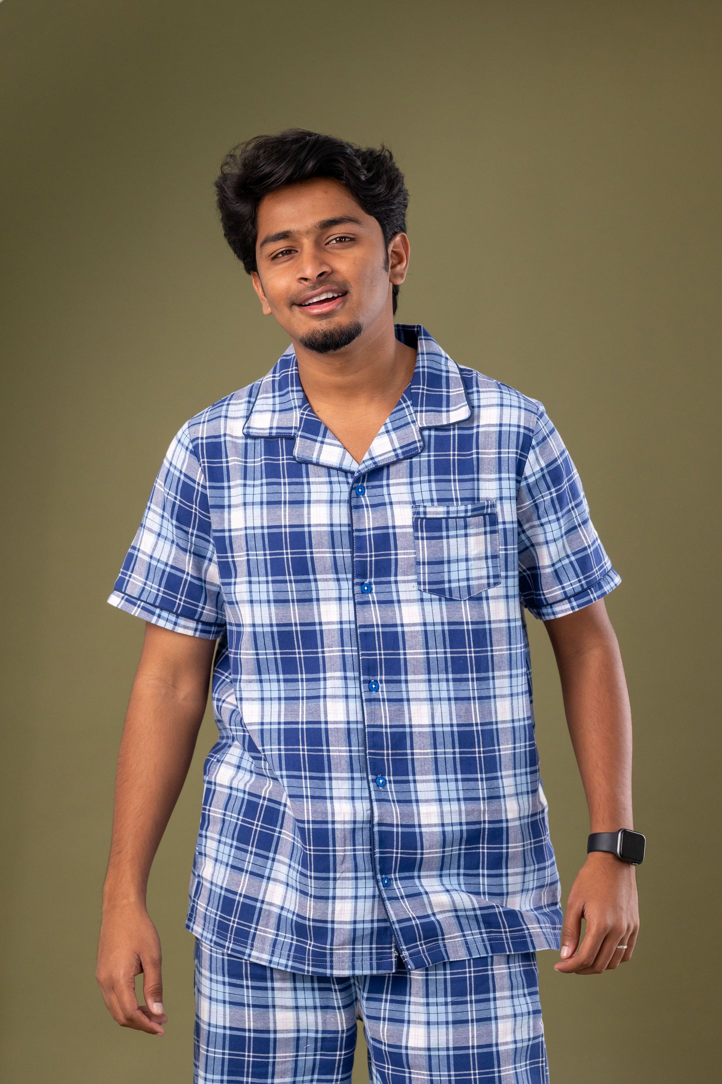 Blue Plaid Men’s Pyjamas