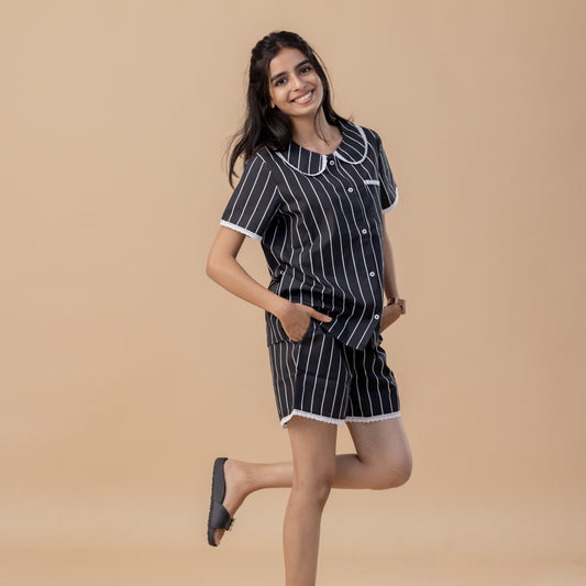 BLACK PETER PAN SHORT SET