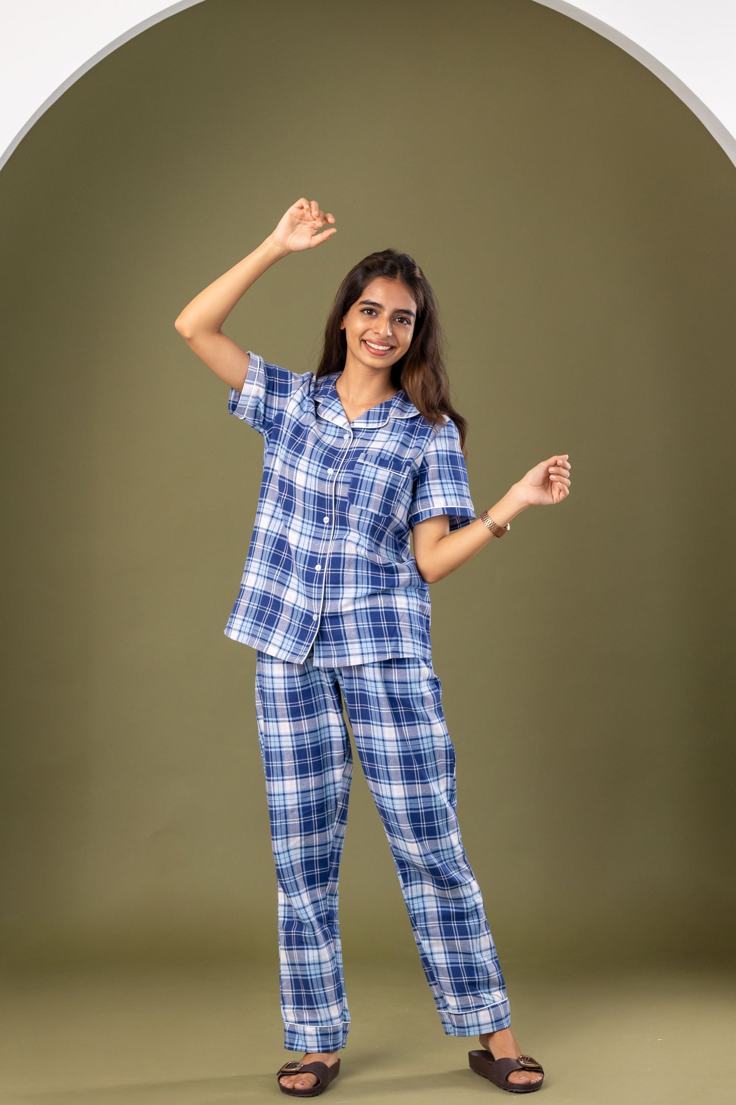 Blue Plaid Women’s Pyjamas