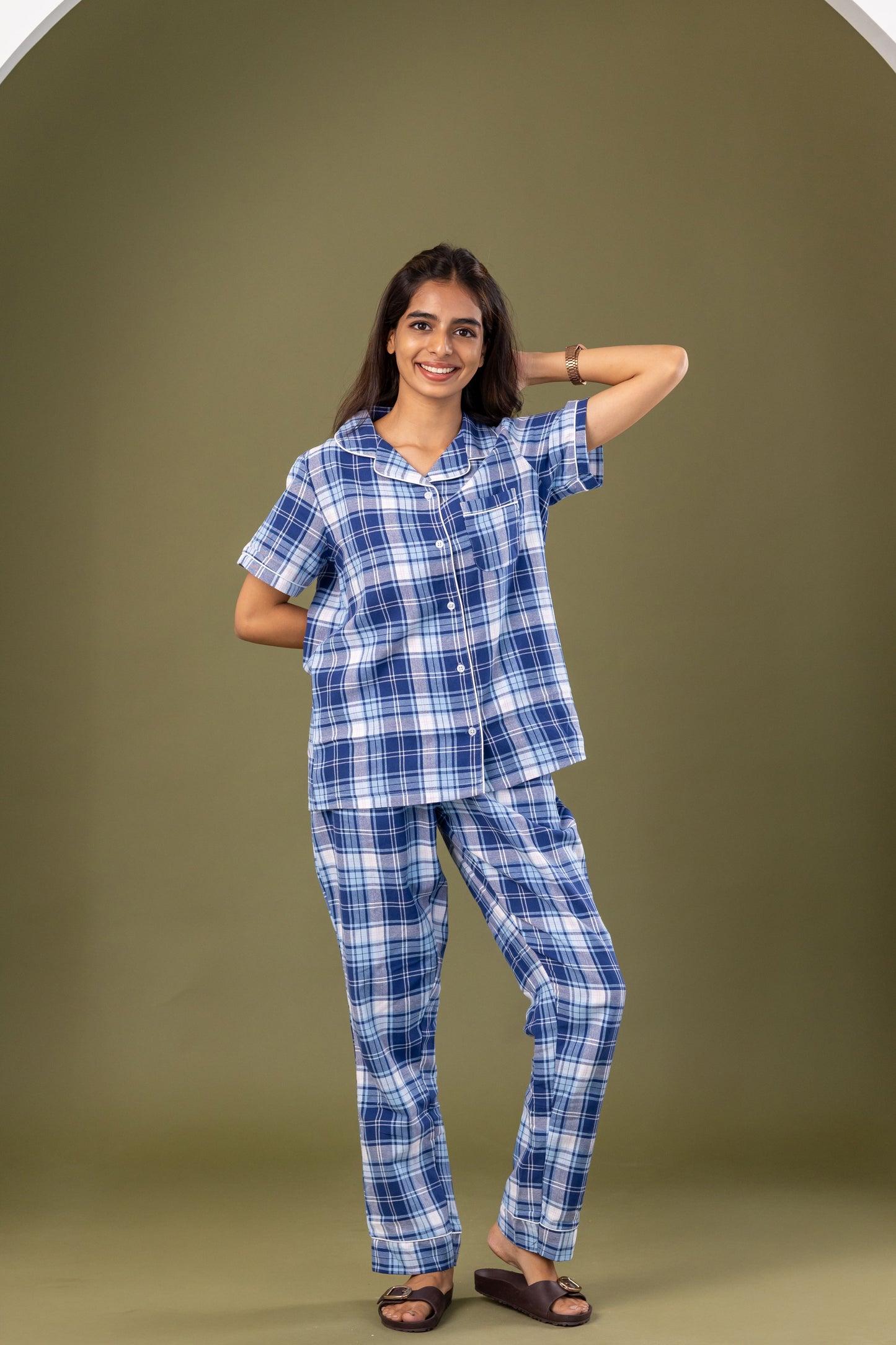 Blue Plaid Women’s Pyjamas