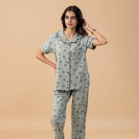 SAGE SHELL COTTON PYJAMAS