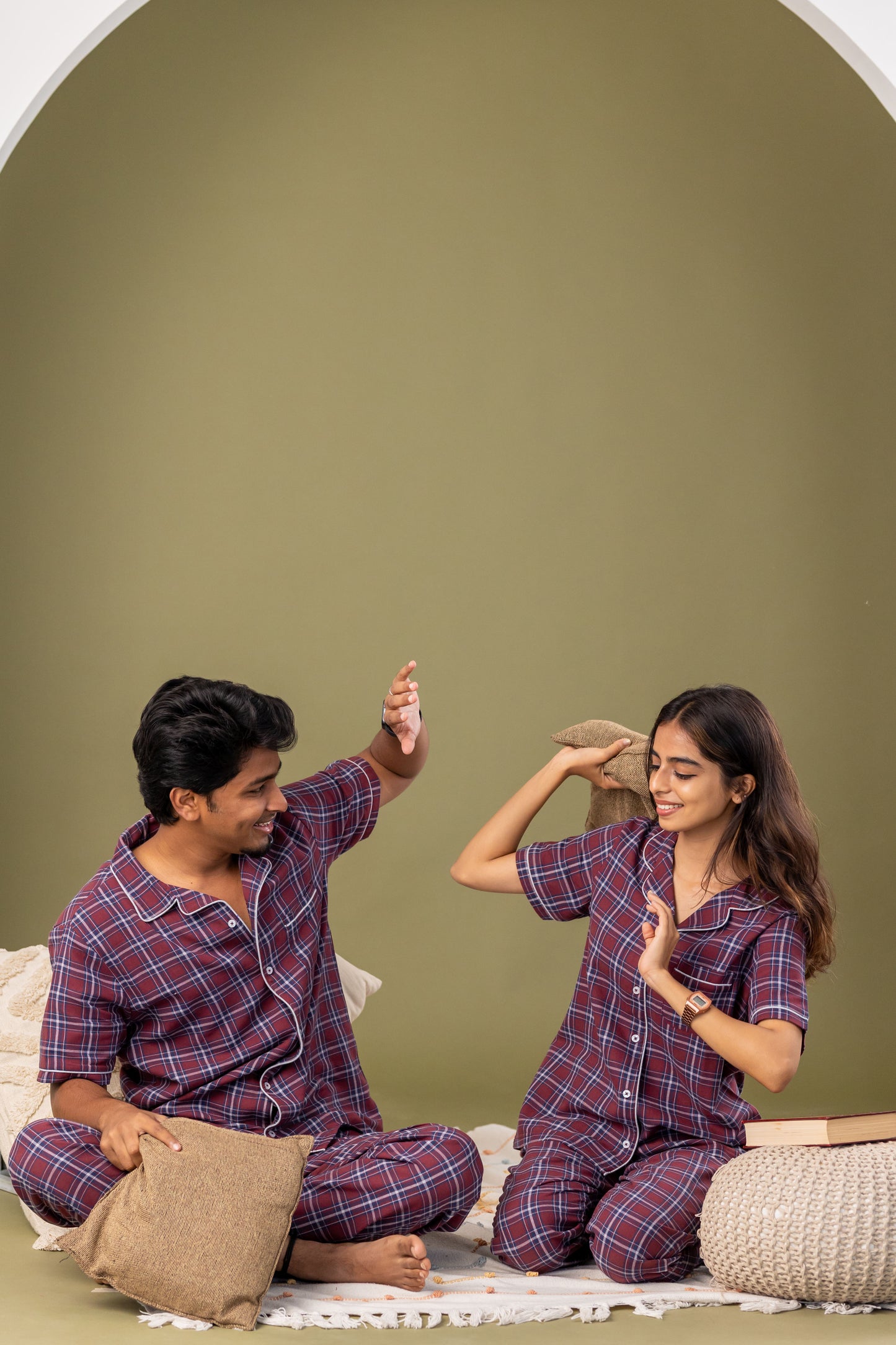 Wine Check Couple Pyjamas