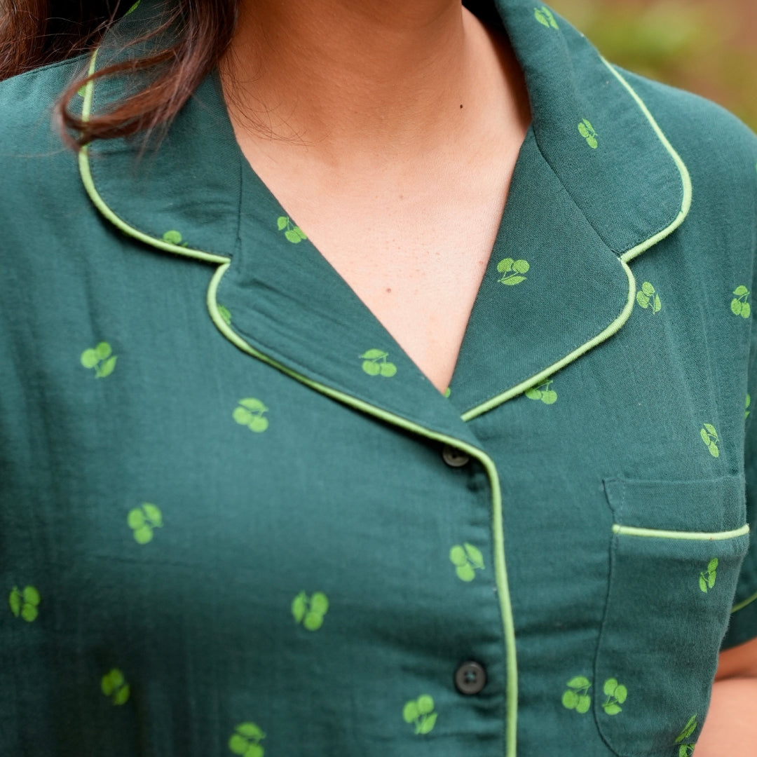 EMERALD GREEN MUSLIN PYJAMAS