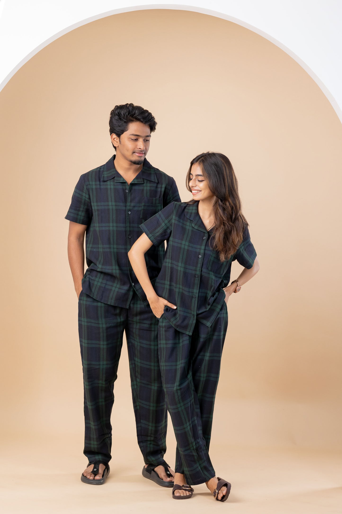 GREEN TARTAN COUPLE PYJAMAS