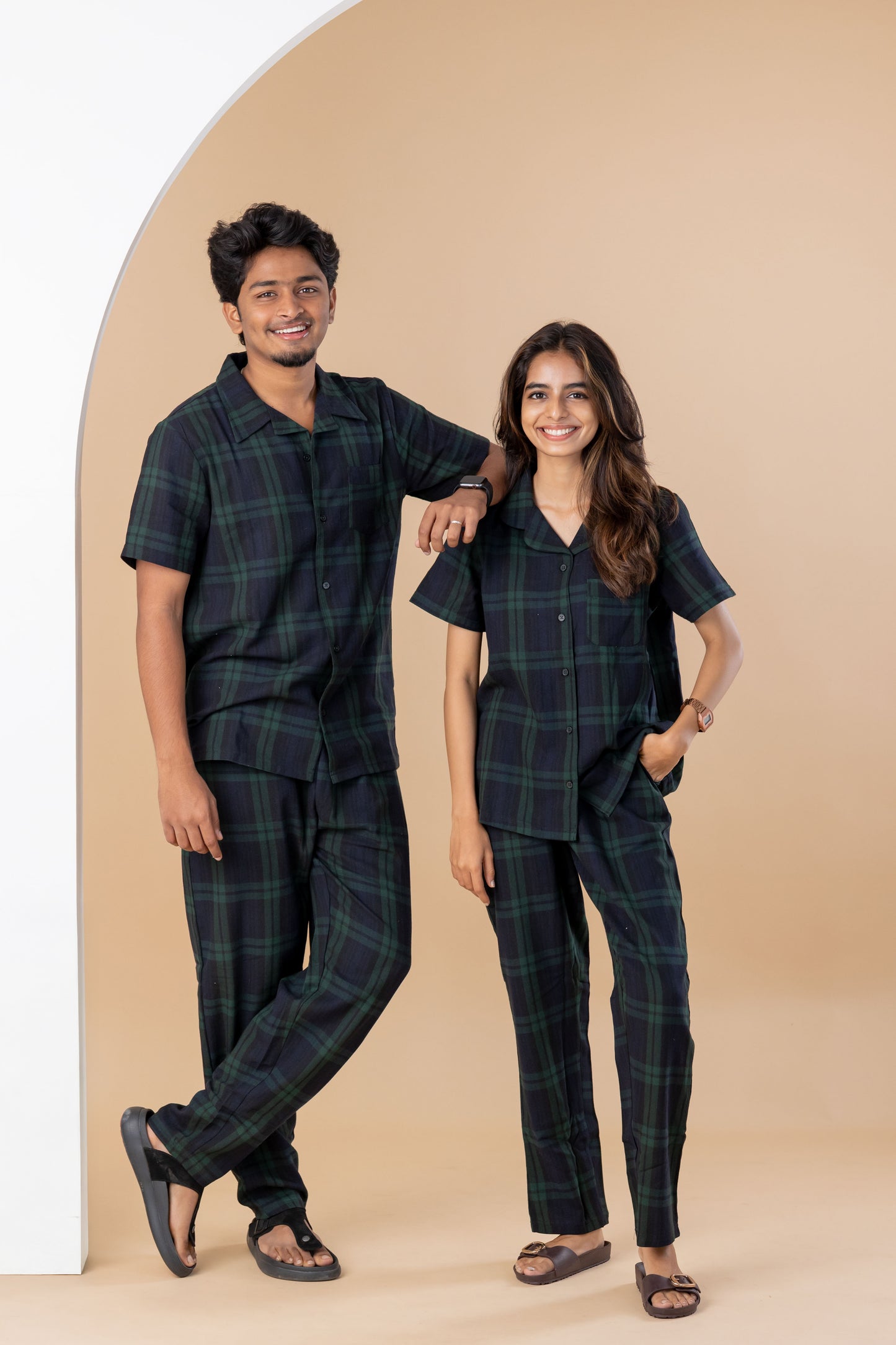GREEN TARTAN COUPLE PYJAMAS
