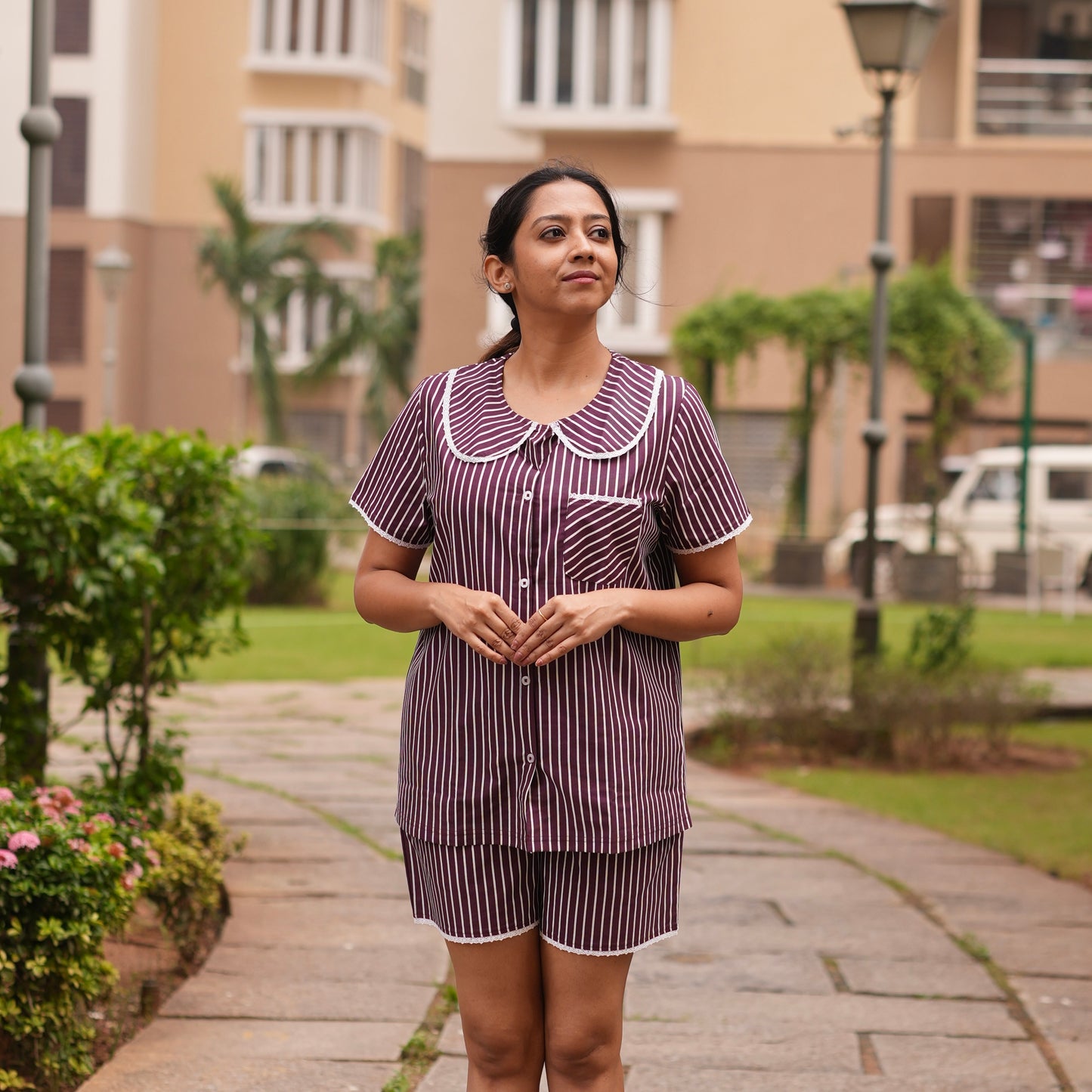 BURGUNDY PETER PAN PYJAMAS