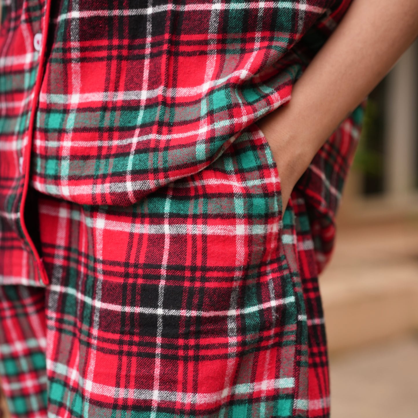 CHRISTMAS RED TARTEN PYJAMAS