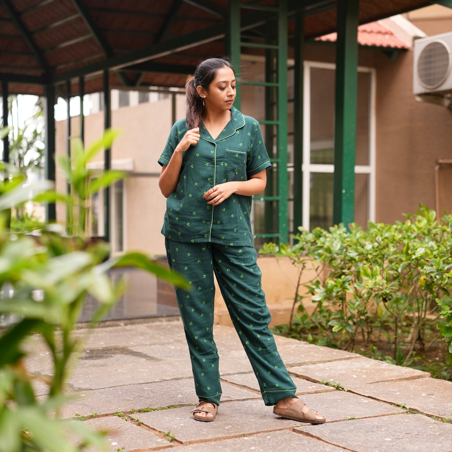 EMERALD GREEN MUSLIN PYJAMAS