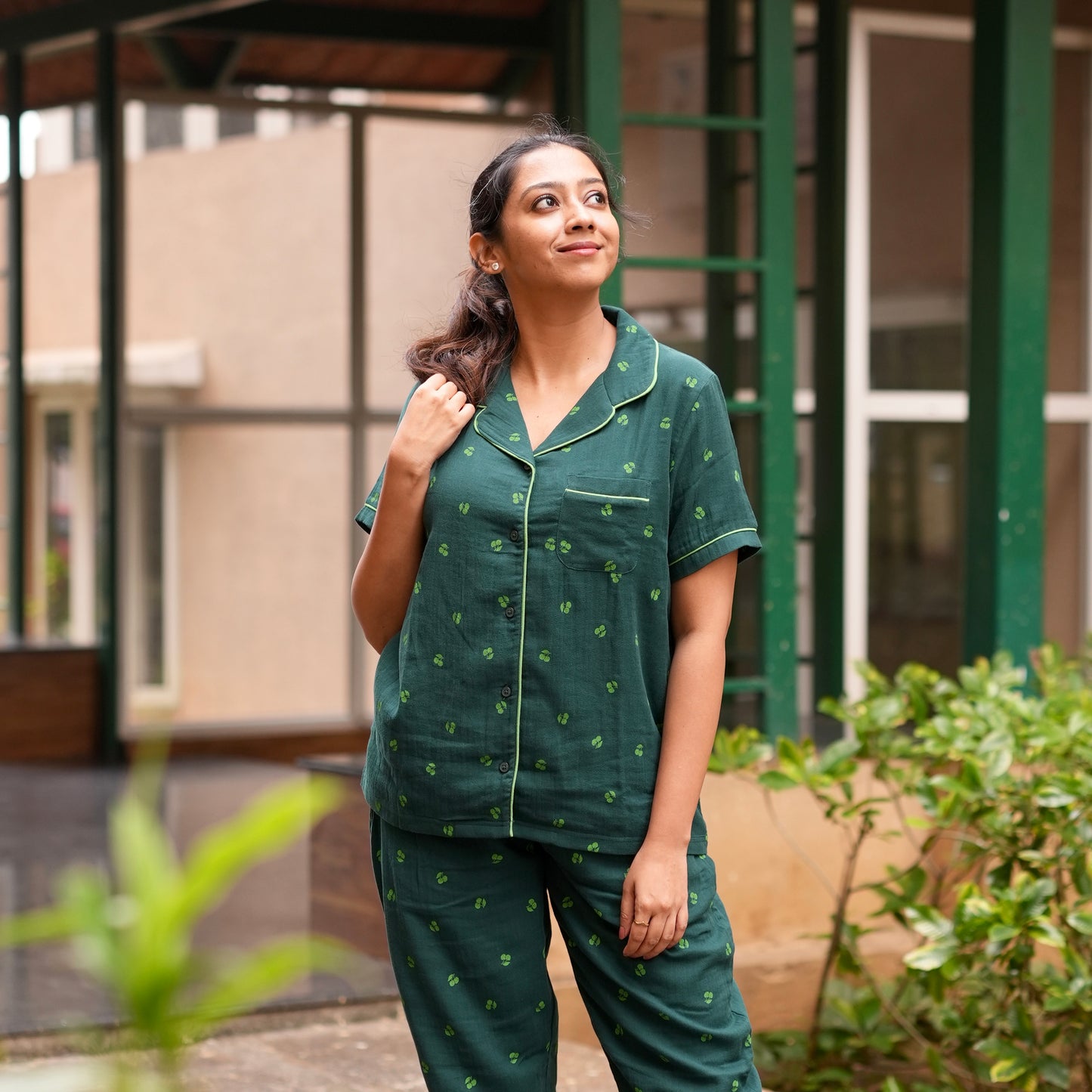 EMERALD GREEN MUSLIN PYJAMAS