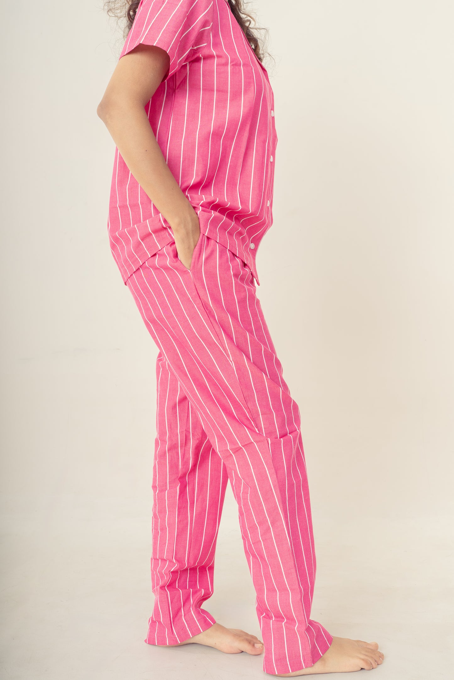 Rose Dusk Striped Cotton Set