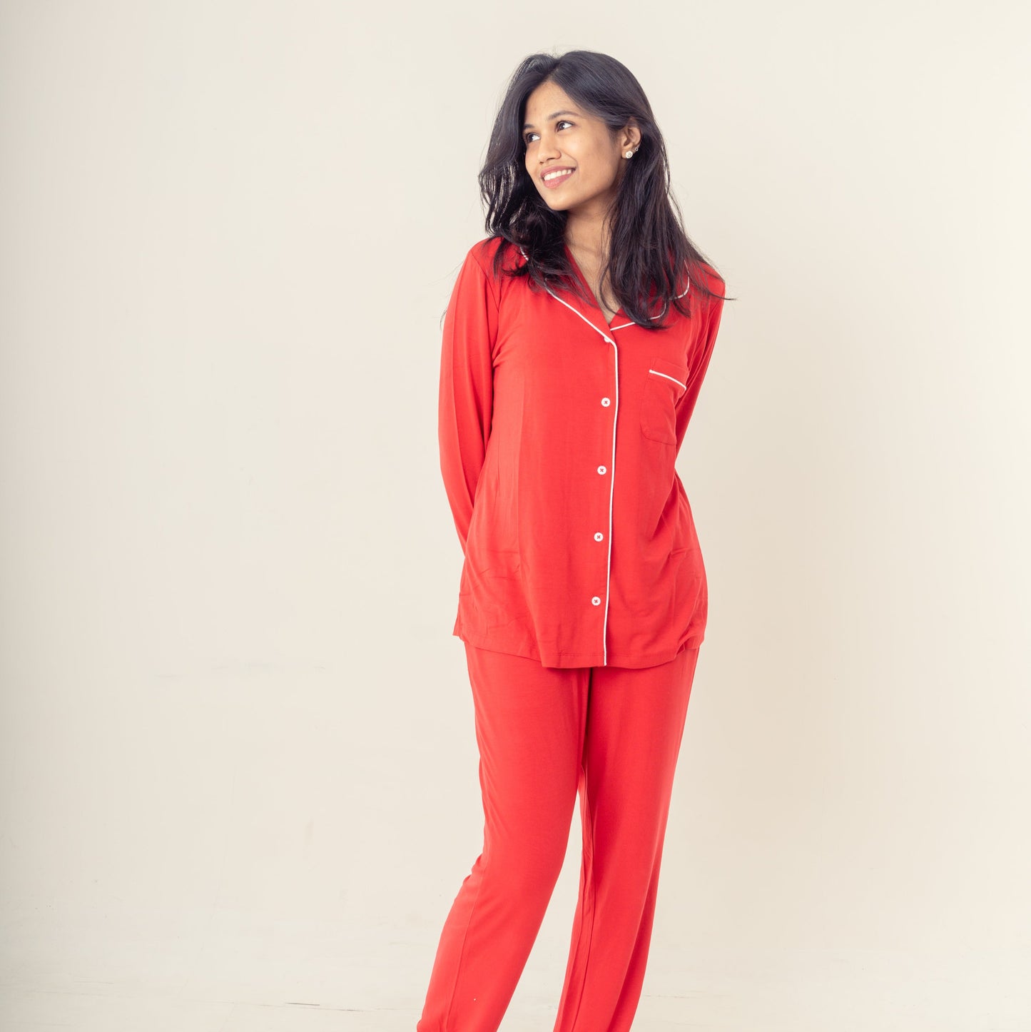 Crimson Red Serenity Pyjama Set