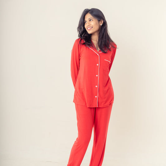 Crimson Red Serenity Pyjama Set