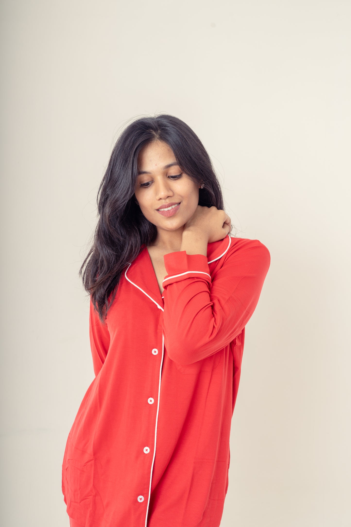 Crimson Red Serenity Pyjama Set