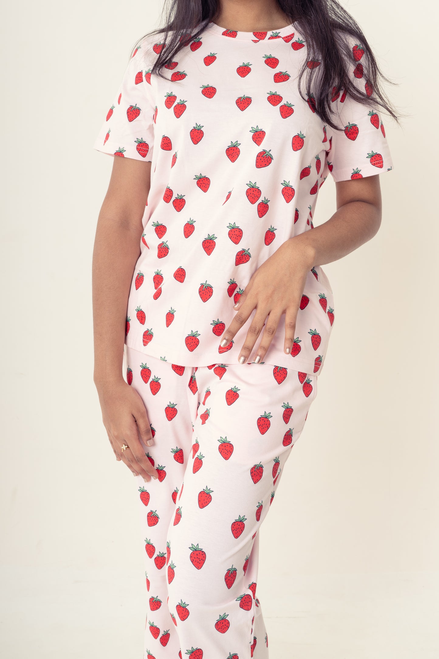 Strawberry Blush Pink Tee Jamas