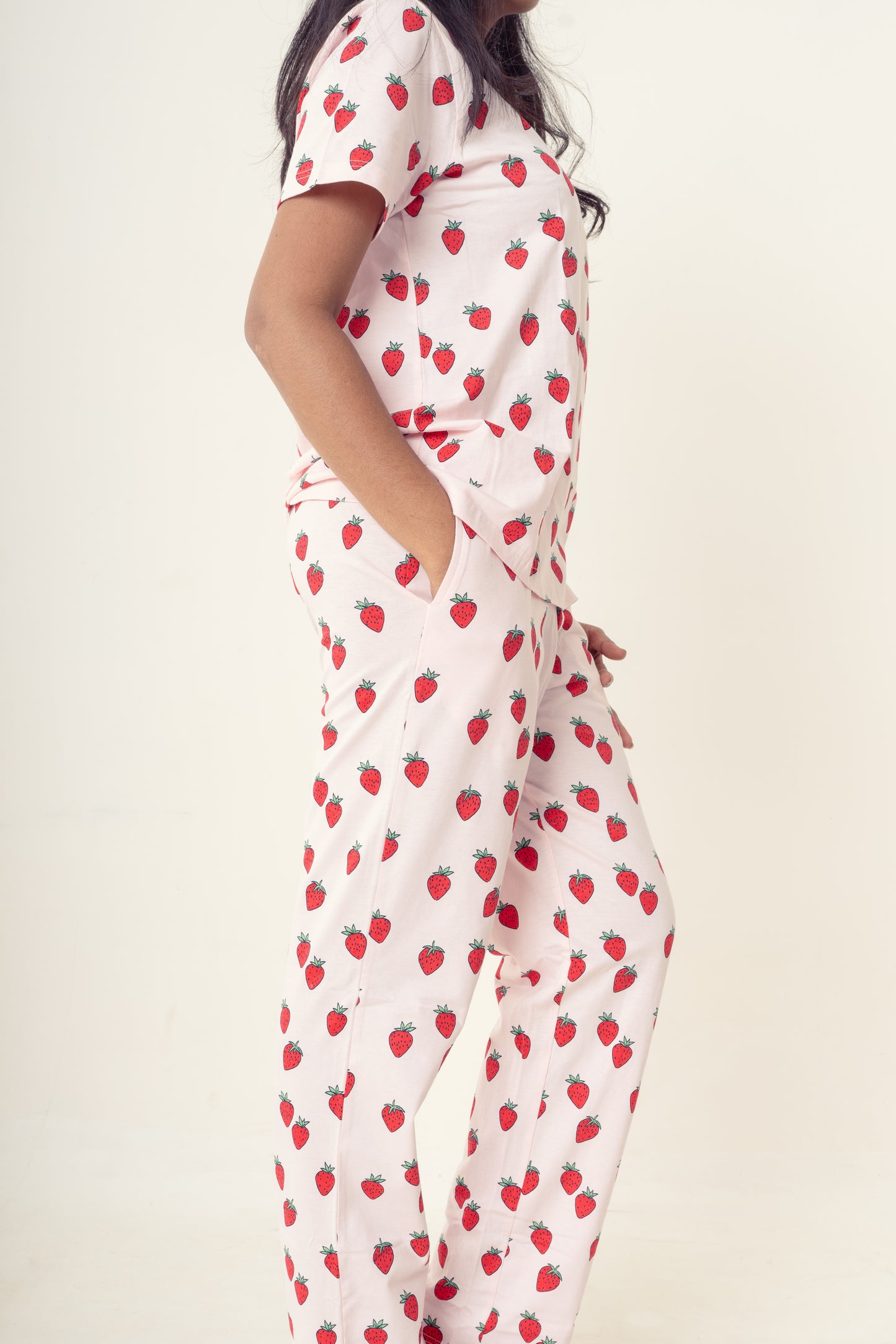 Strawberry Blush Pink Tee Jamas
