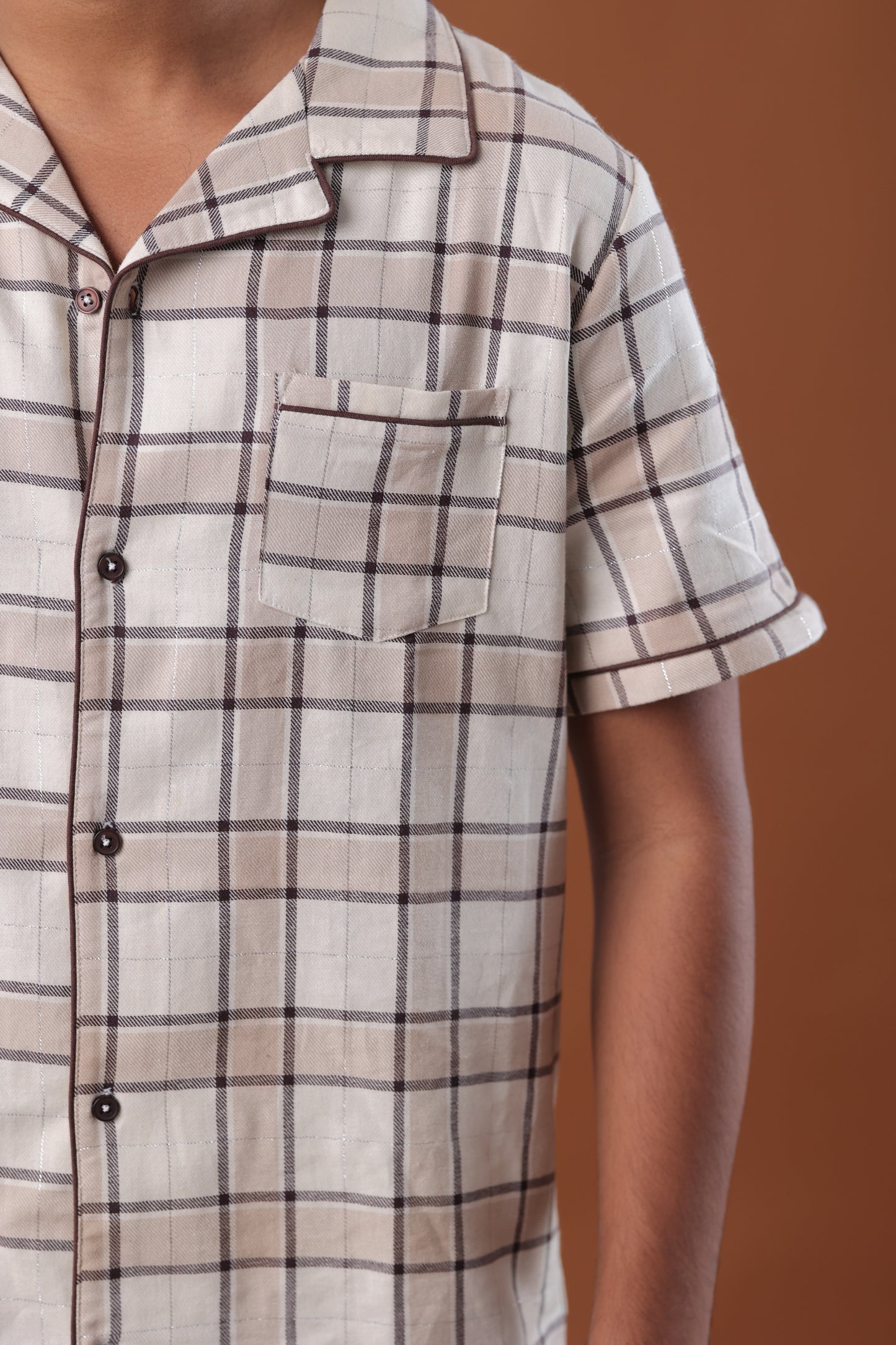 Beige Check Men’s Pyjamas