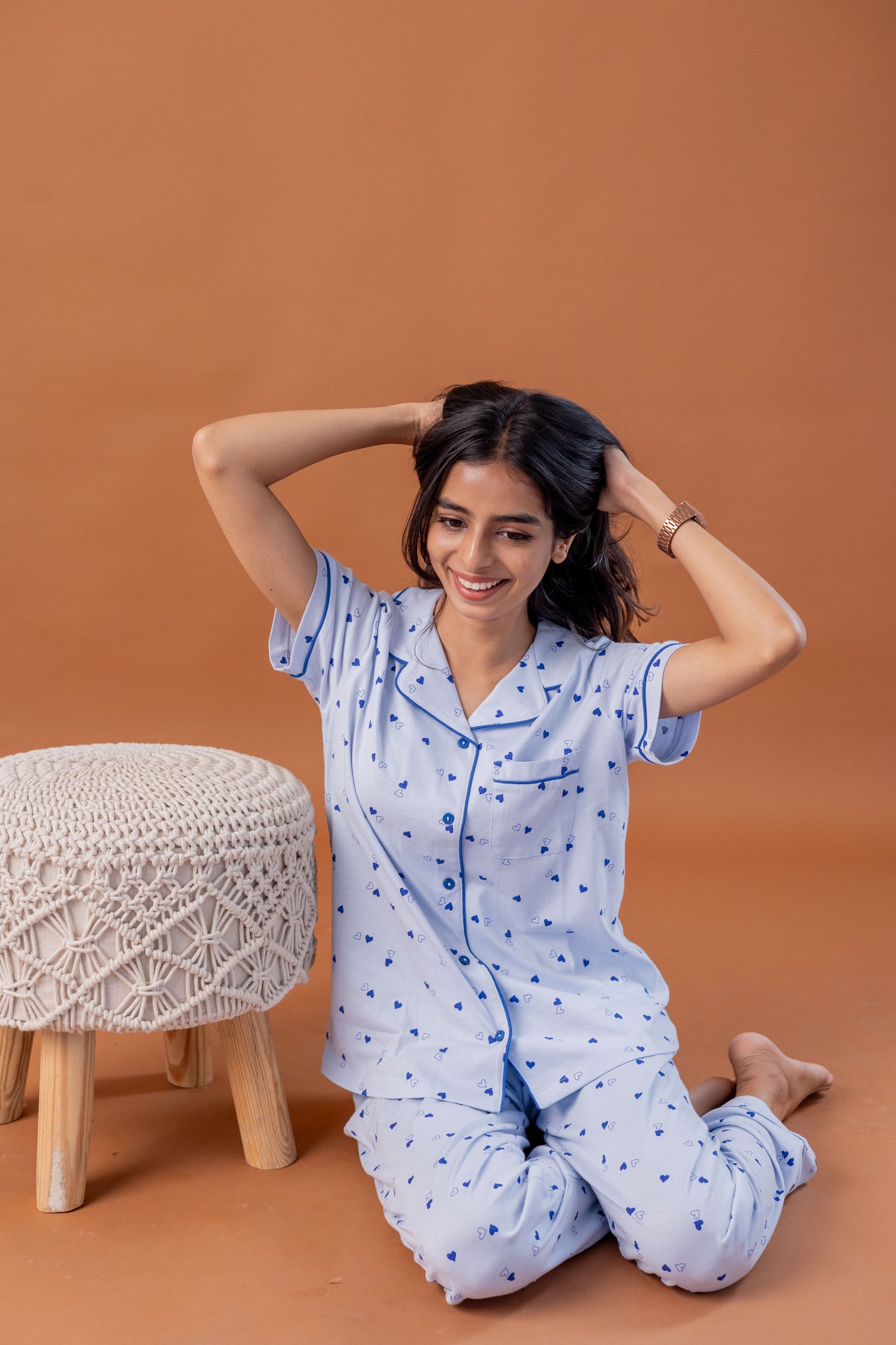 BLUE LOVE CO-ORD PYJAMAS