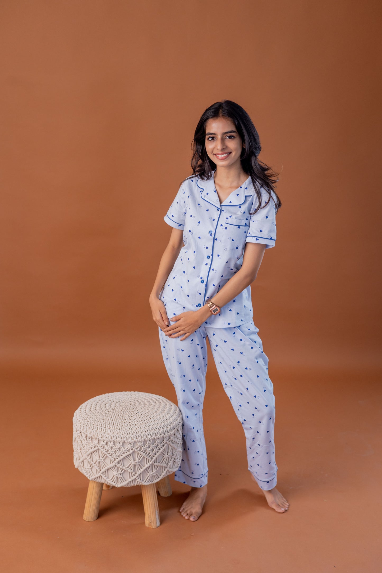 BLUE LOVE CO-ORD PYJAMAS
